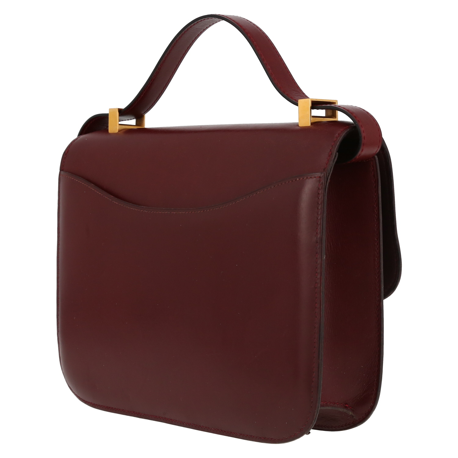 Hermès  Constance handbag  in burgundy box leather - Detail D5