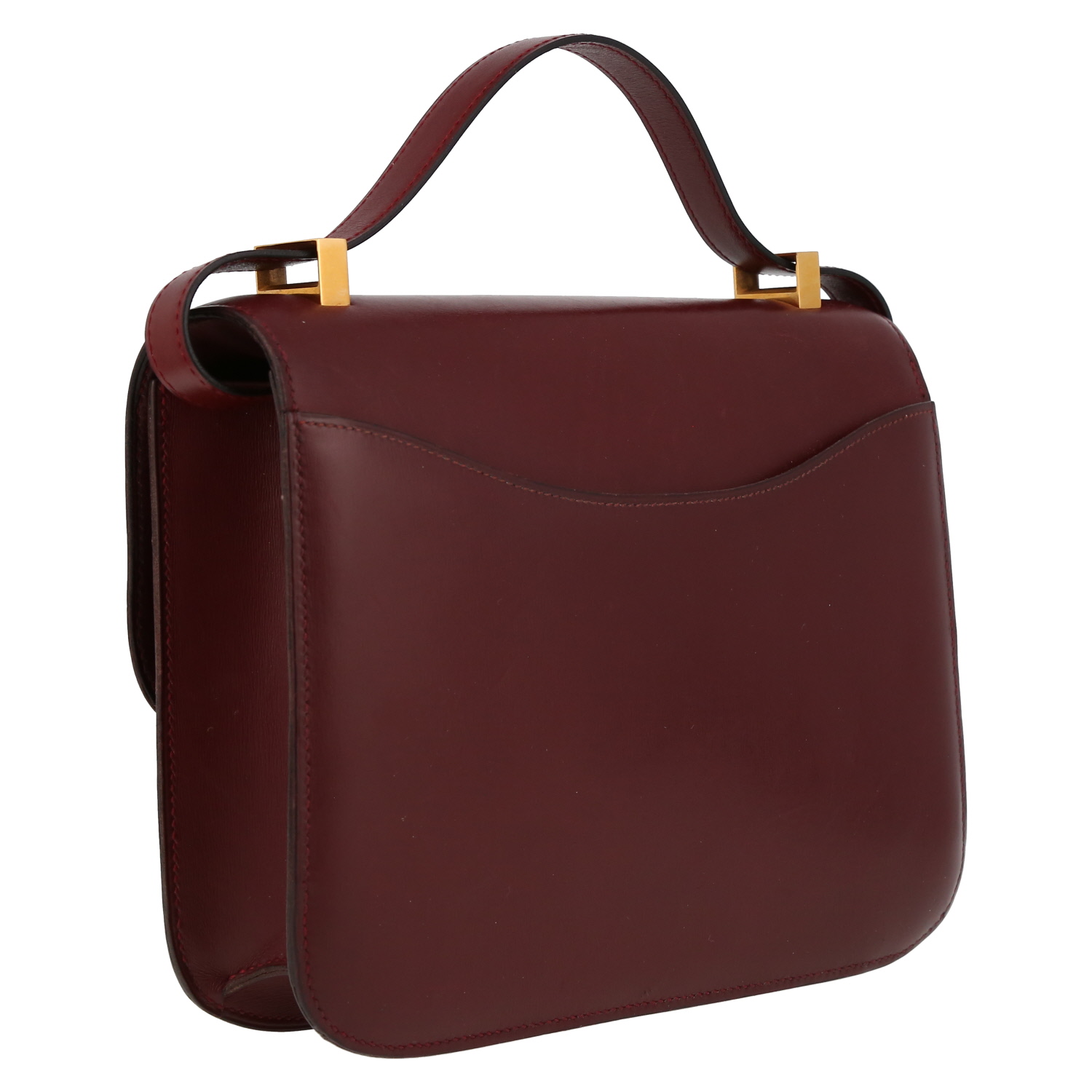 Hermès  Constance handbag  in burgundy box leather - Detail D6