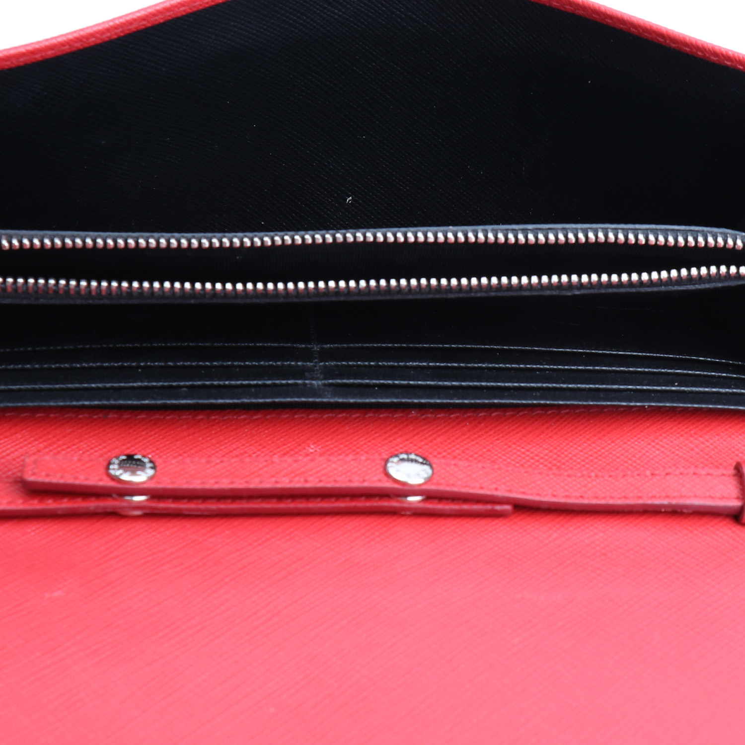Pochette Prada   in pelle saffiano rossa - Detail D2