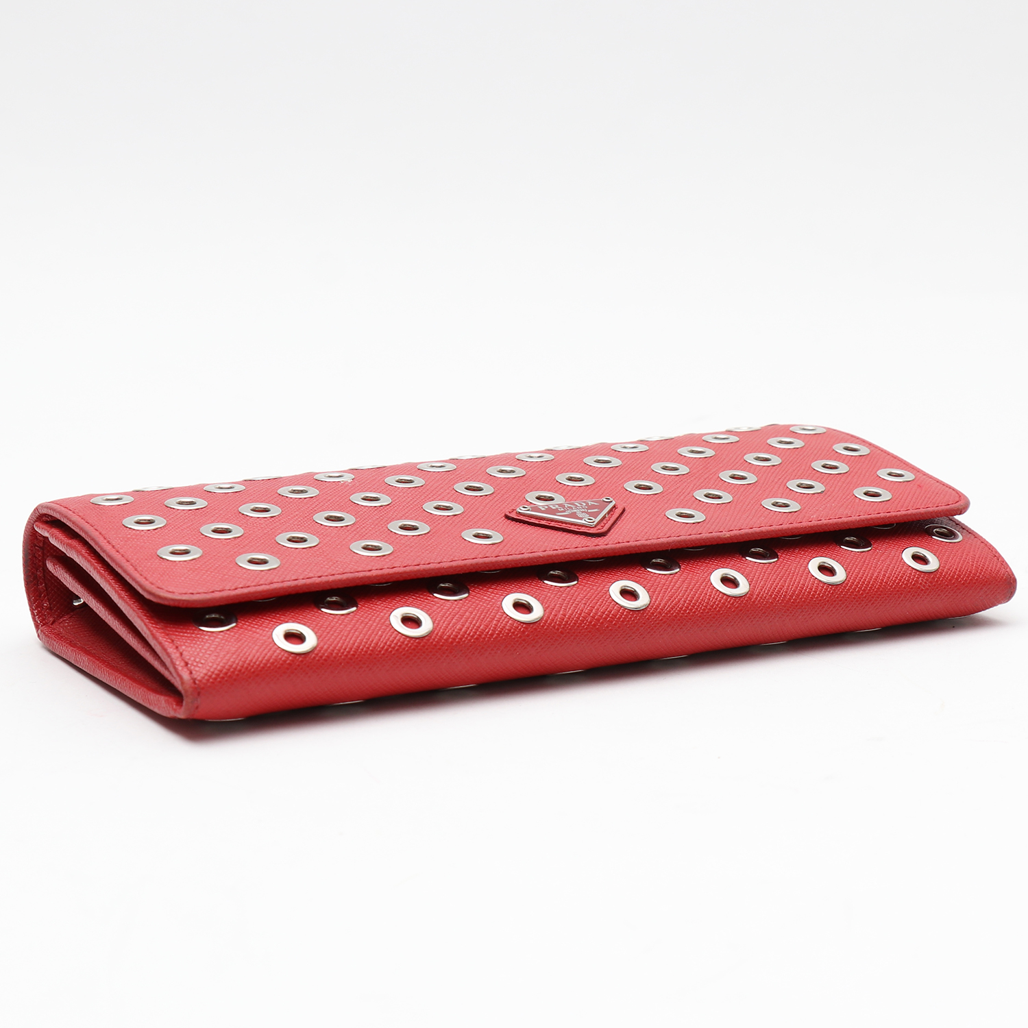 Prada   pouch  in red leather saffiano - Detail D4