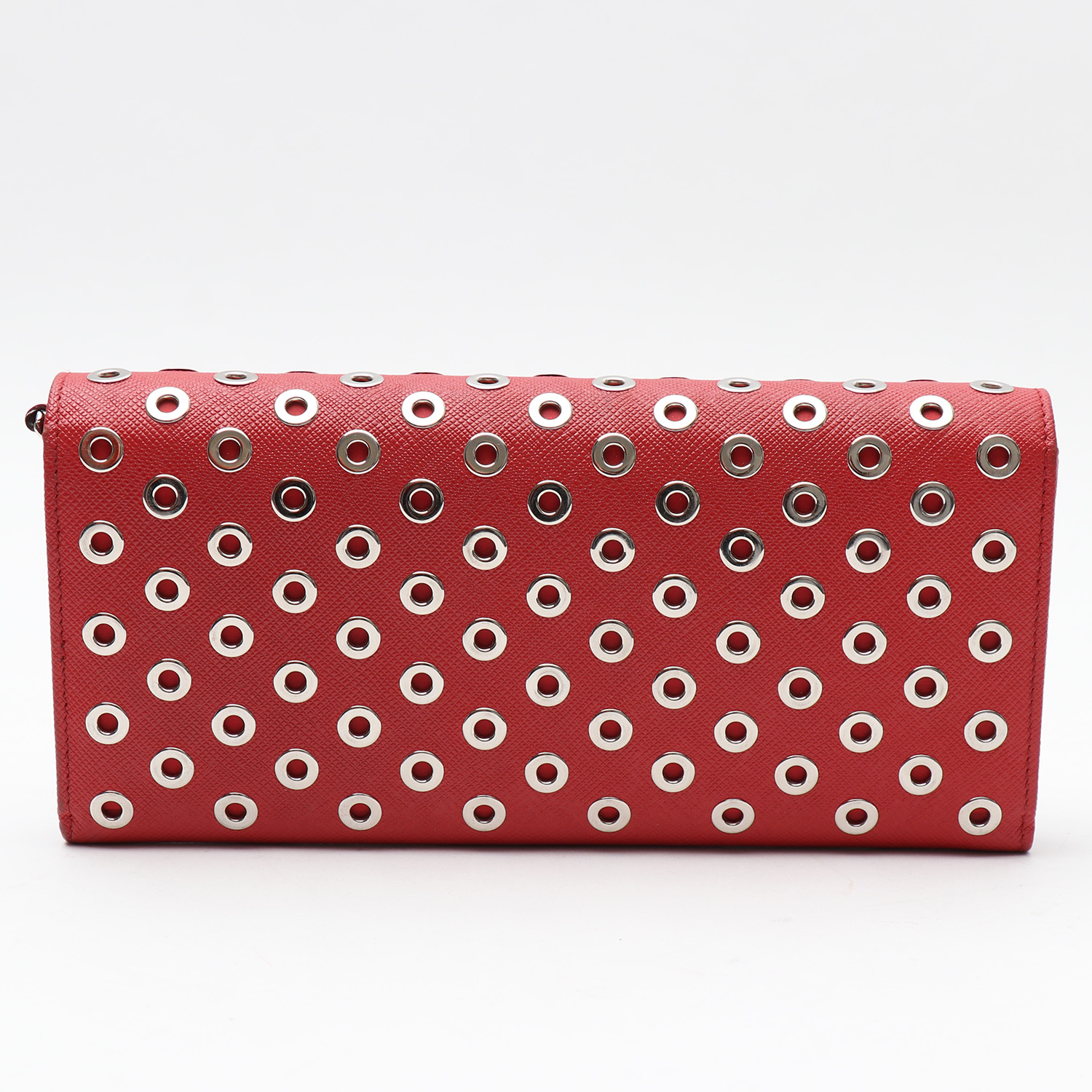 Bolsito de mano Prada   en cuero saffiano rojo - Detail D7