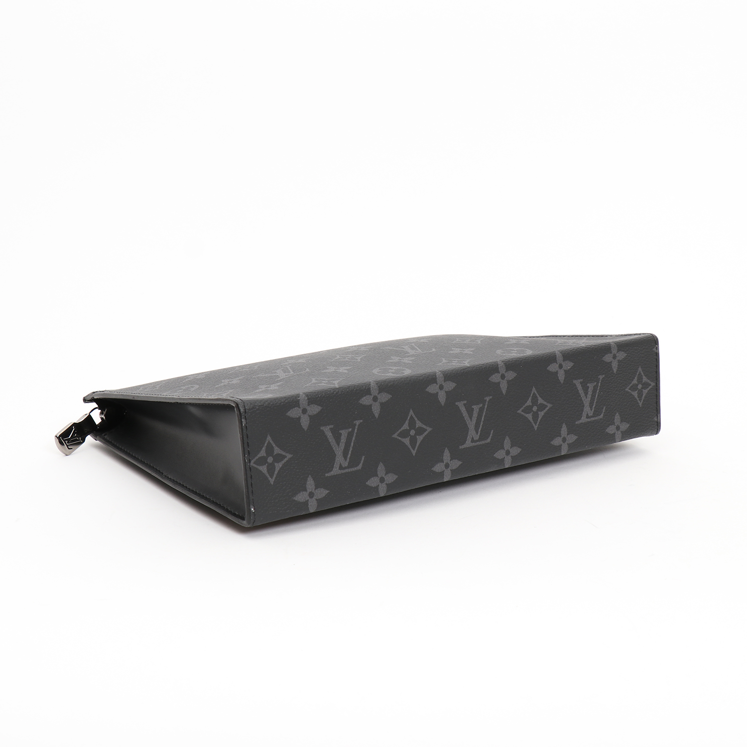 Louis Vuitton PocheToilette26 pouch in grey Graphite monogram canvas and natural leather - Detail D4