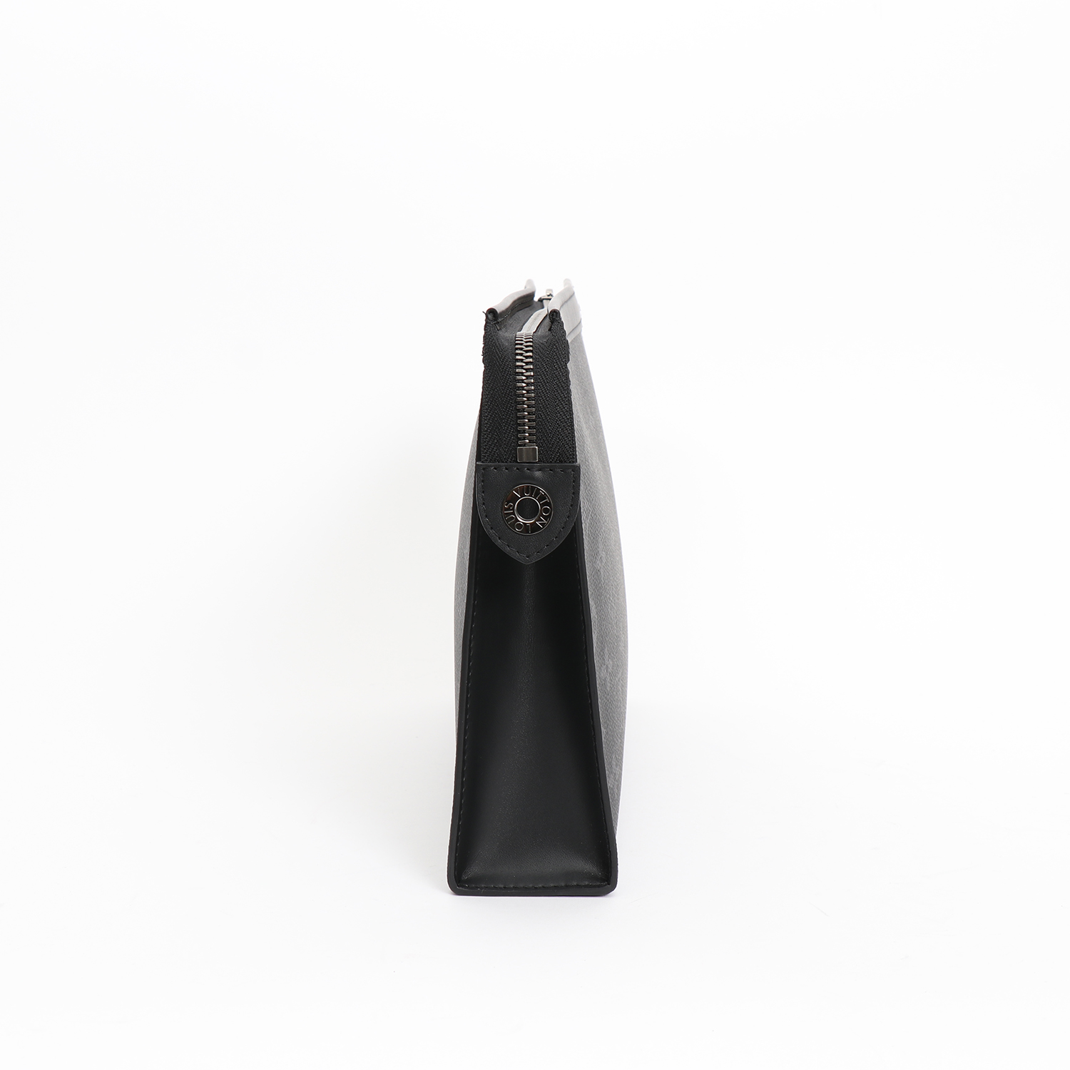 Pochette Louis Vuitton  PocheToilette26 in tela monogram grigio Graphite e pelle naturale - Detail D5