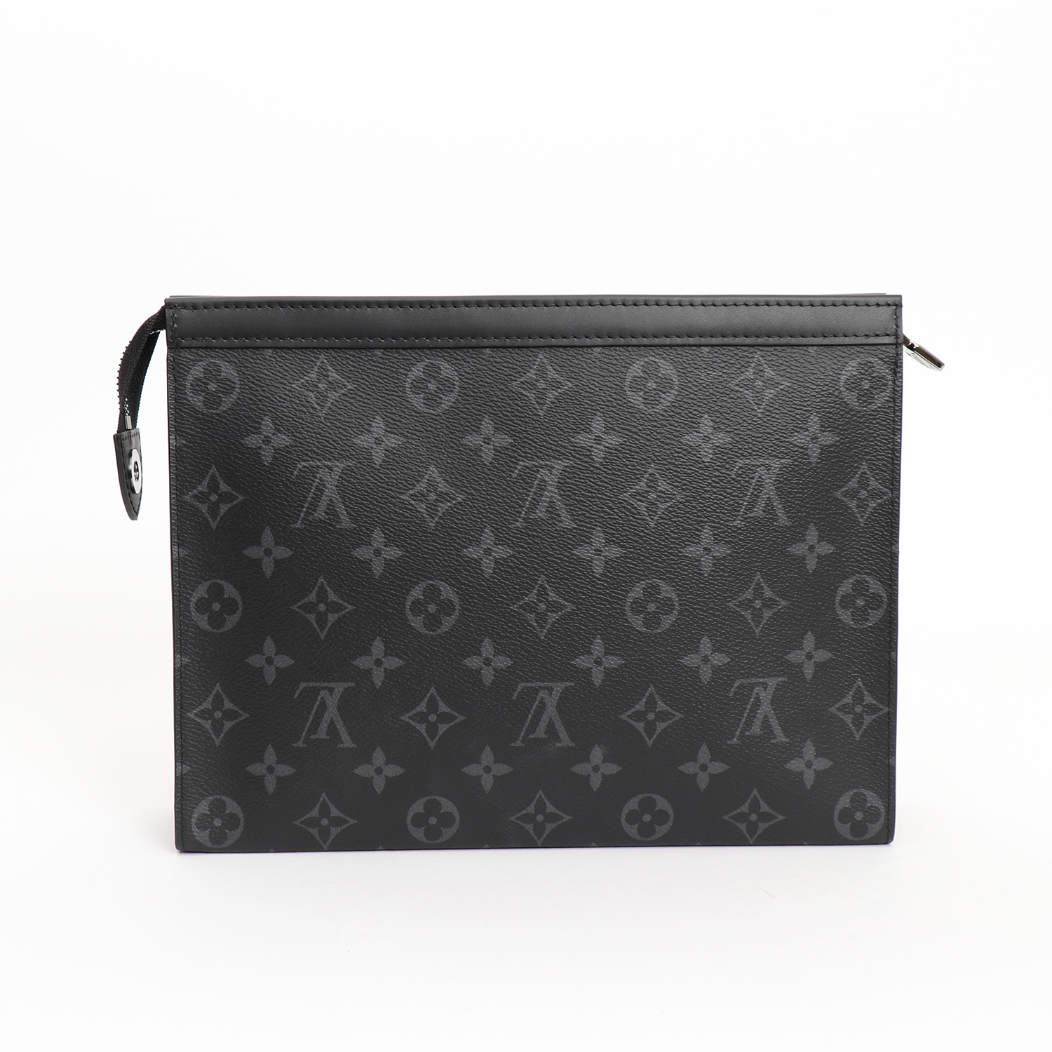 Pochette Louis Vuitton  PocheToilette26 in tela monogram grigio Graphite e pelle naturale - Detail D7