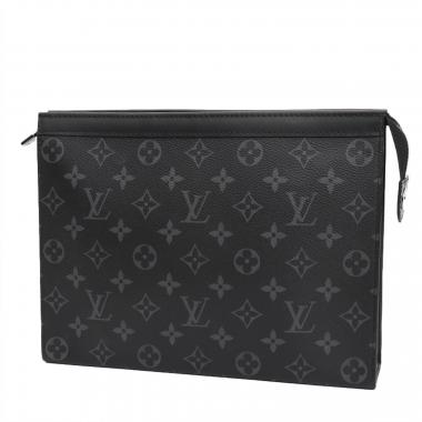 Pochette Louis Vuitton  PocheToilette26 in tela monogram grigio Graphite e pelle naturale