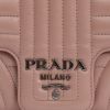 Prada  Diagramme shoulder bag  in pink quilted leather - Detail D1 thumbnail