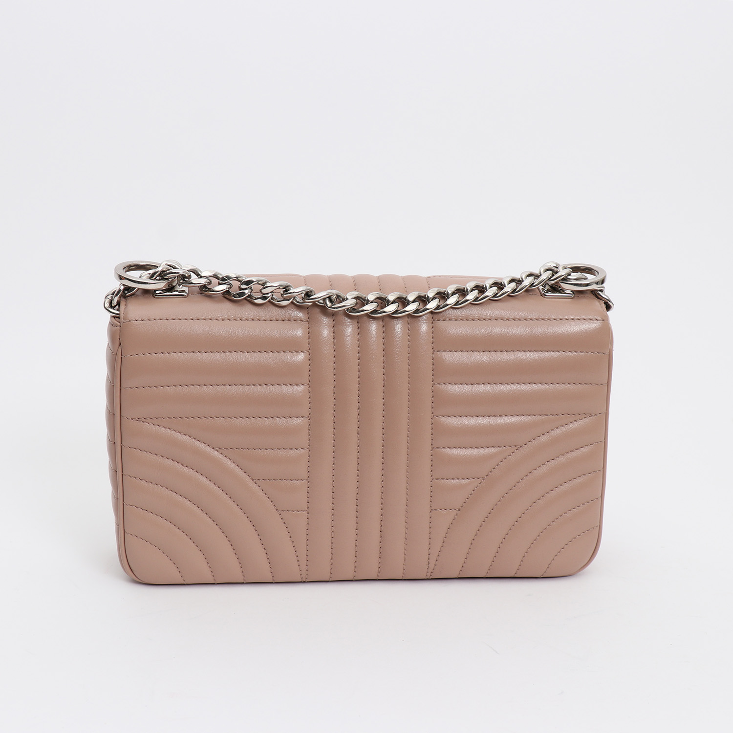 Prada  Diagramme shoulder bag  in pink quilted leather - Detail D7