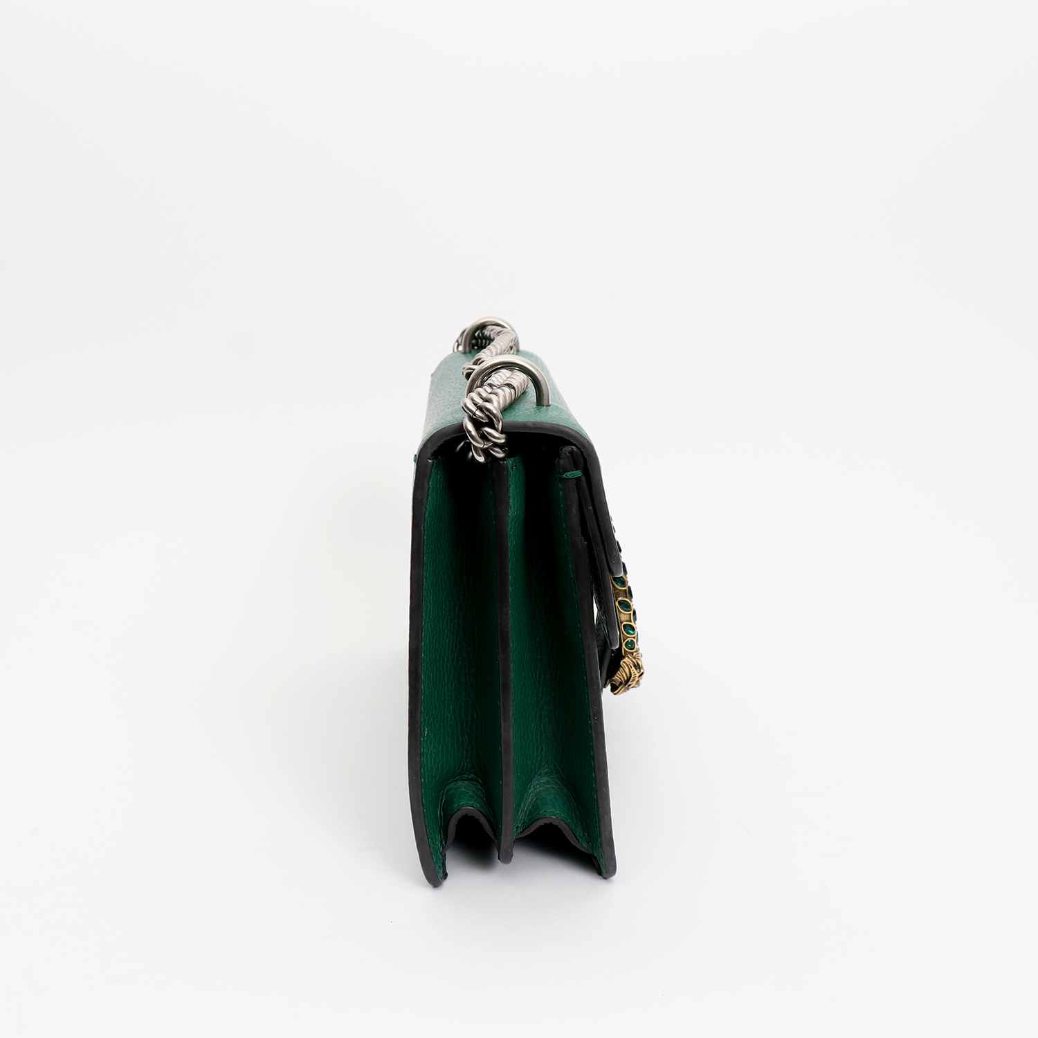 Gucci  Dionysus bag worn on the shoulder or carried in the hand  in green grained leather - Detail D6