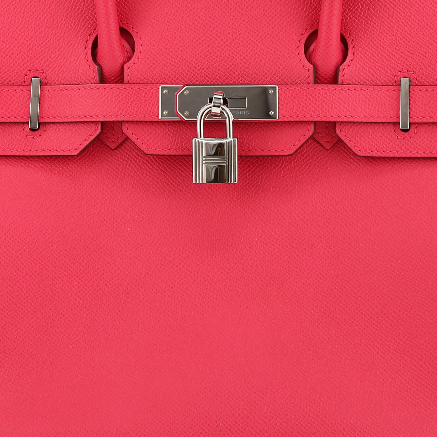 Bolso de mano Hermès  Birkin 30 cm en cuero epsom Rose Extrême - Detail D1