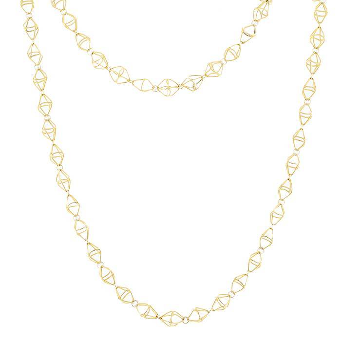 Collana lunga Vintage  in oro giallo - 00pp