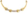 Rigid  Rene Boivin "Coulissant" linked necklace in yellow gold and diamonds - 00pp thumbnail
