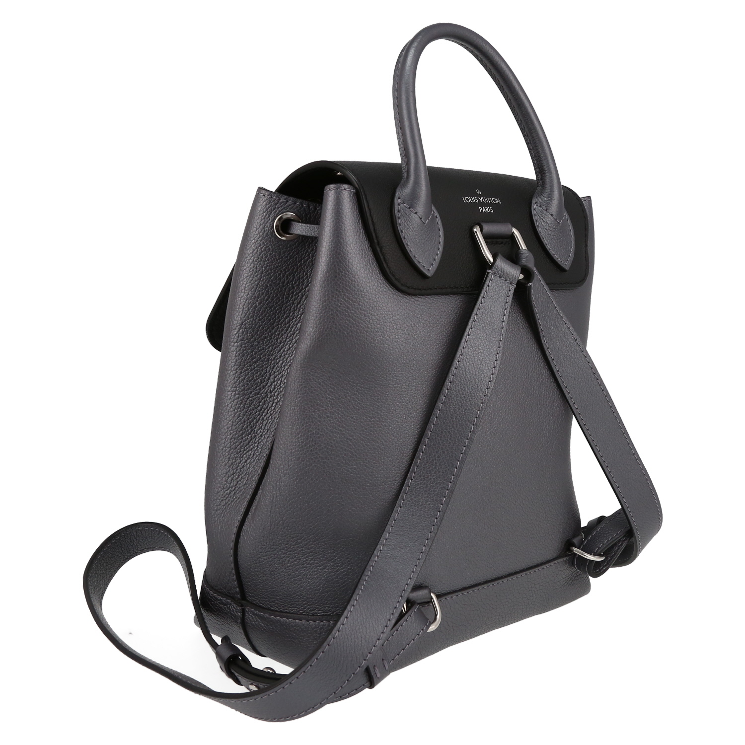 Sac à dos Louis Vuitton Lockme Backpack en cuir gris et noir - Detail D6