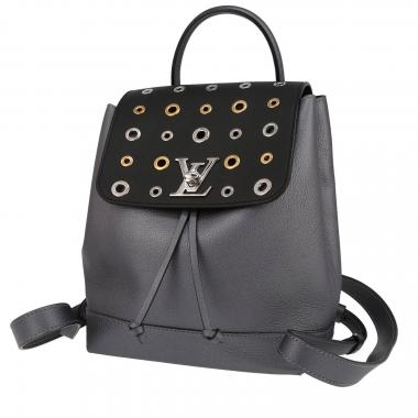 Sac à dos Louis Vuitton  Lockme Backpack en cuir gris et noir