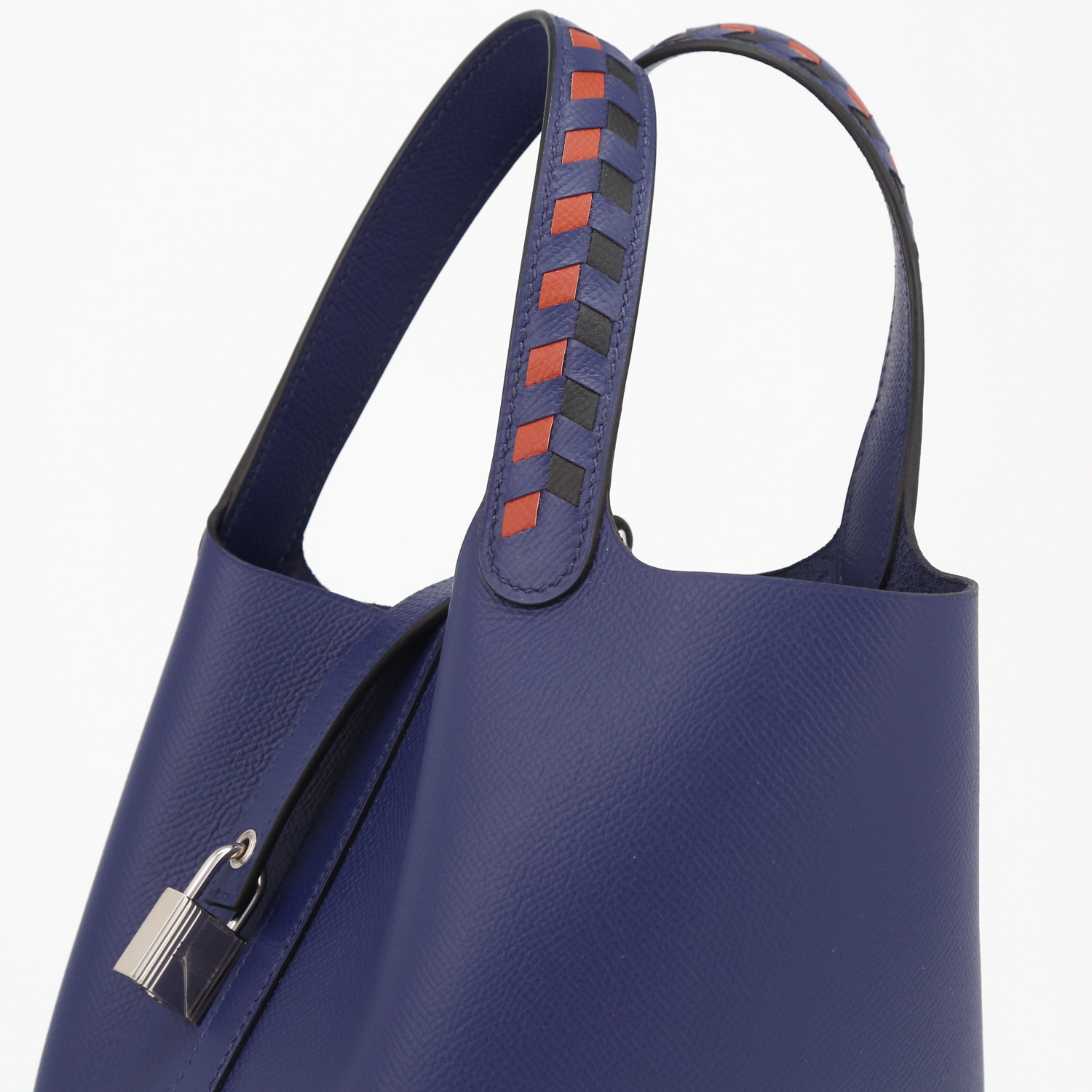Hermès  Picotin Lock handbag  in blue epsom leather - Detail D1