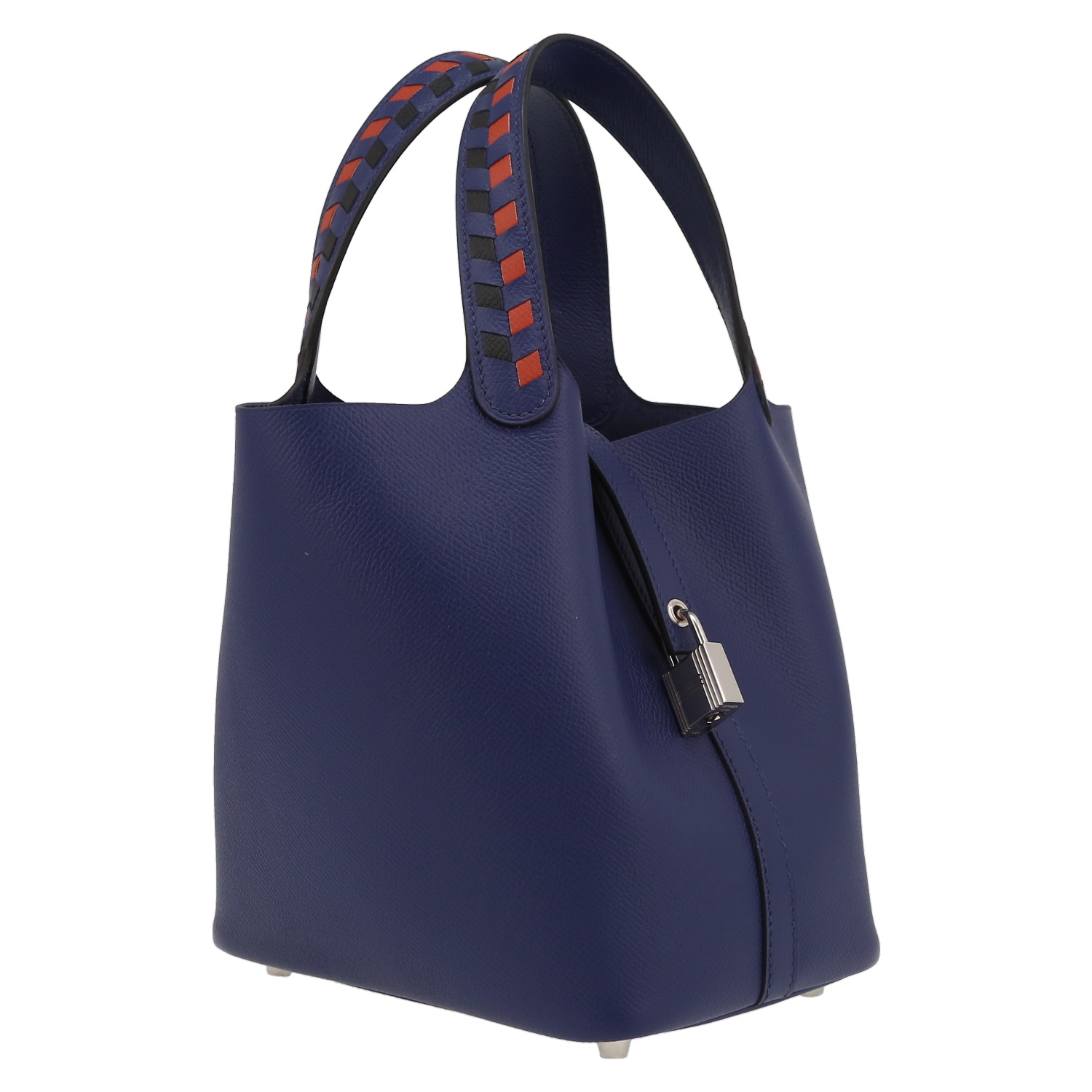 Sac à main Hermès  Picotin Lock en cuir epsom bleu - Detail D3