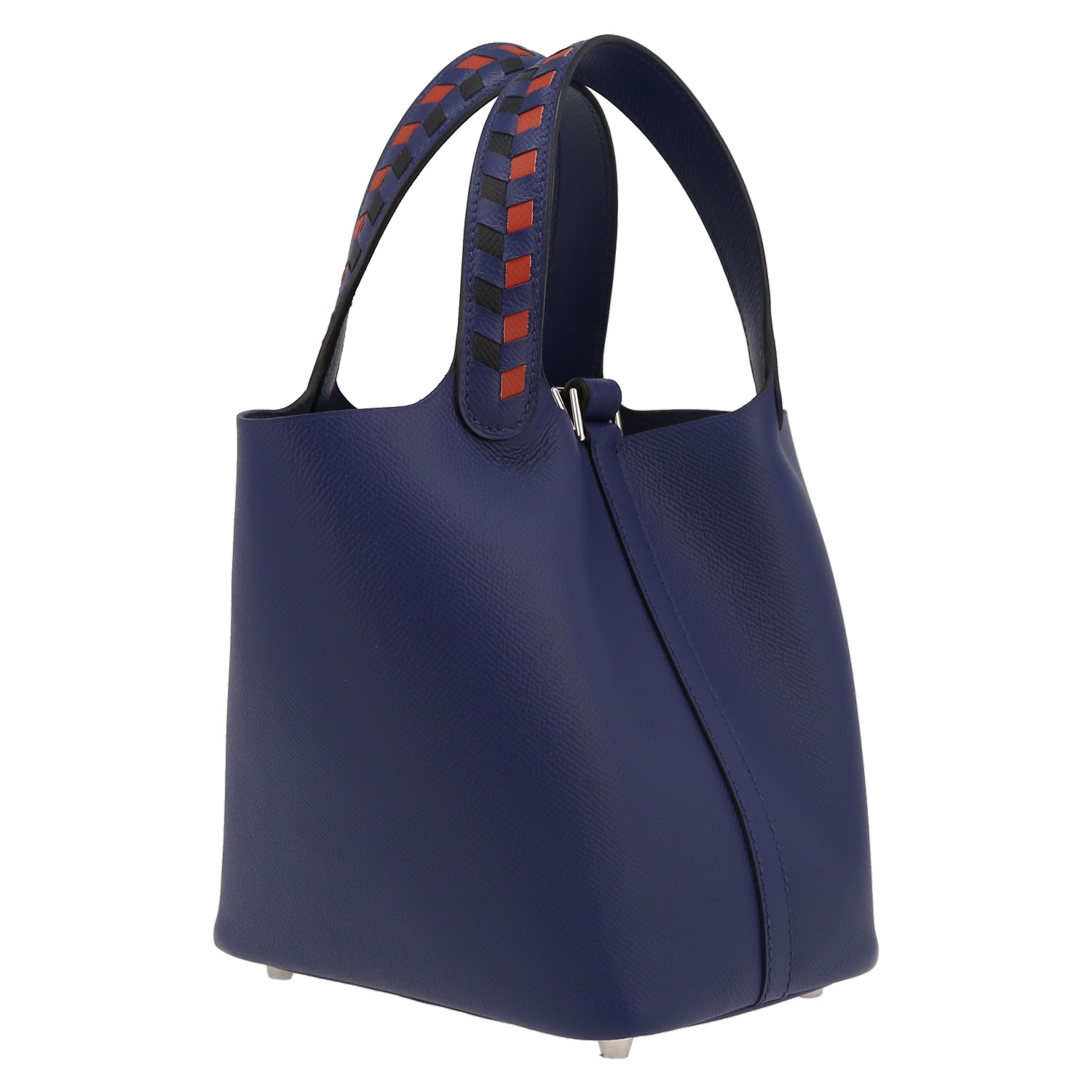 Borsa Hermès  Picotin Lock in pelle Epsom blu - Detail D5