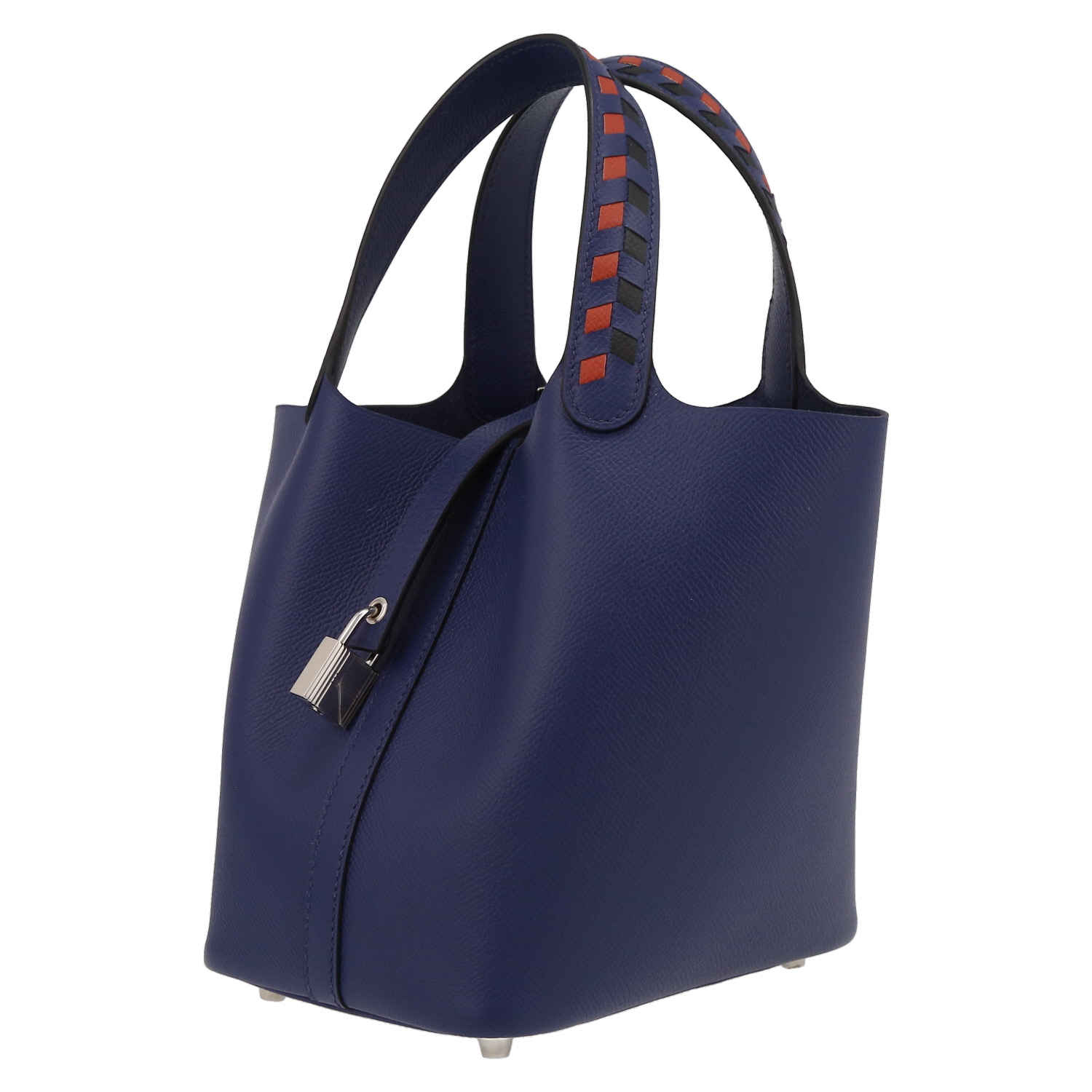 Bolso de mano Hermès  Picotin Lock en cuero epsom azul - Detail D6