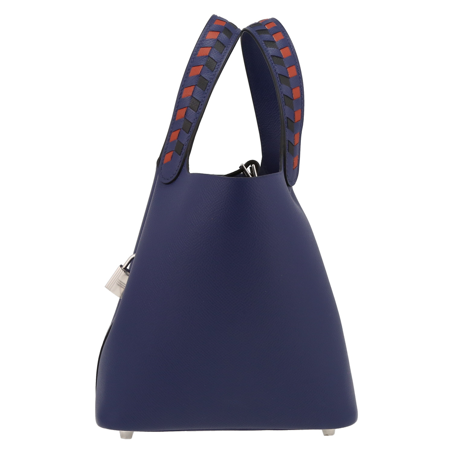 Bolso de mano Hermès  Picotin Lock en cuero epsom azul - Detail D7