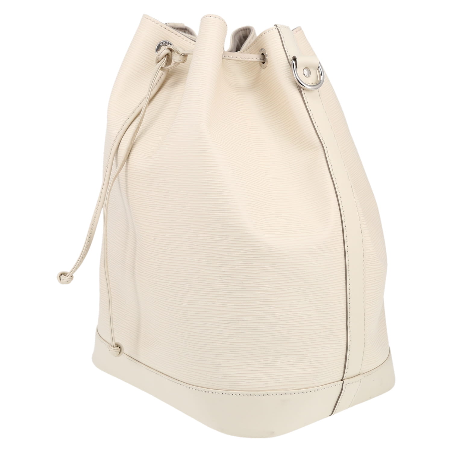 Sac cabas Louis Vuitton  Grand Noé en cuir épi blanc - Detail D3