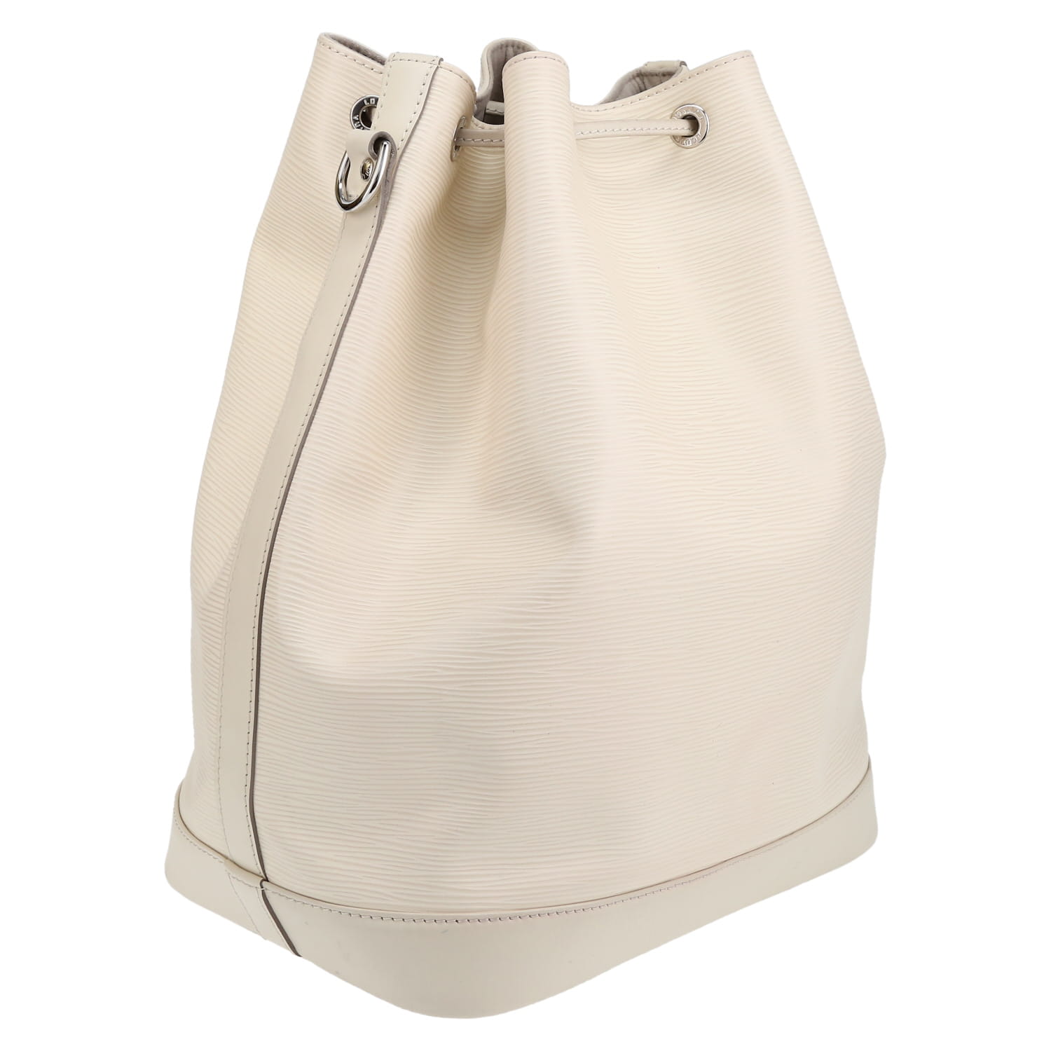 Sac cabas Louis Vuitton  Grand Noé en cuir épi blanc - Detail D6