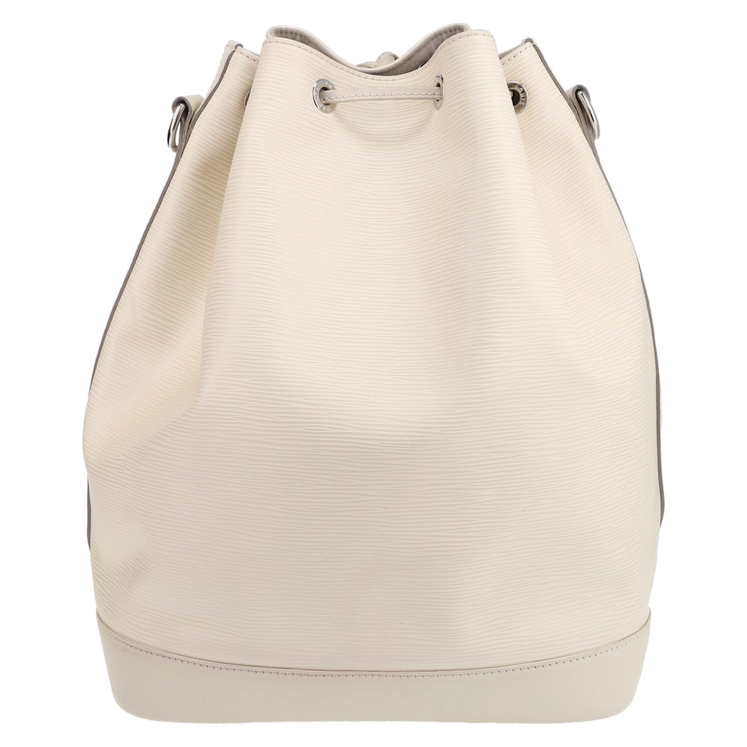 Louis Vuitton  Grand Noé shopping bag  in white epi leather - Detail D7