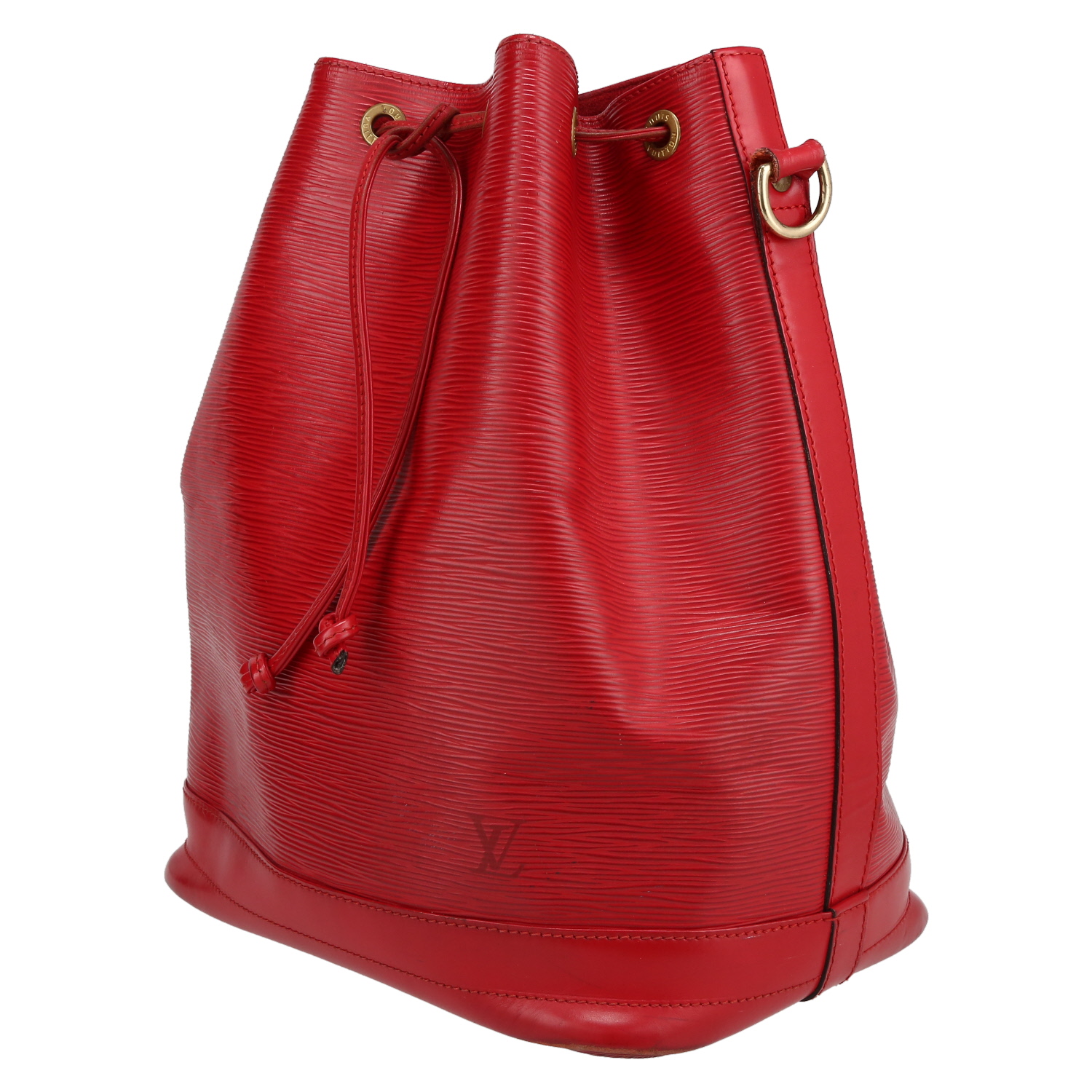 Louis Vuitton  Grand Noé large model  handbag  in red epi leather - Detail D3