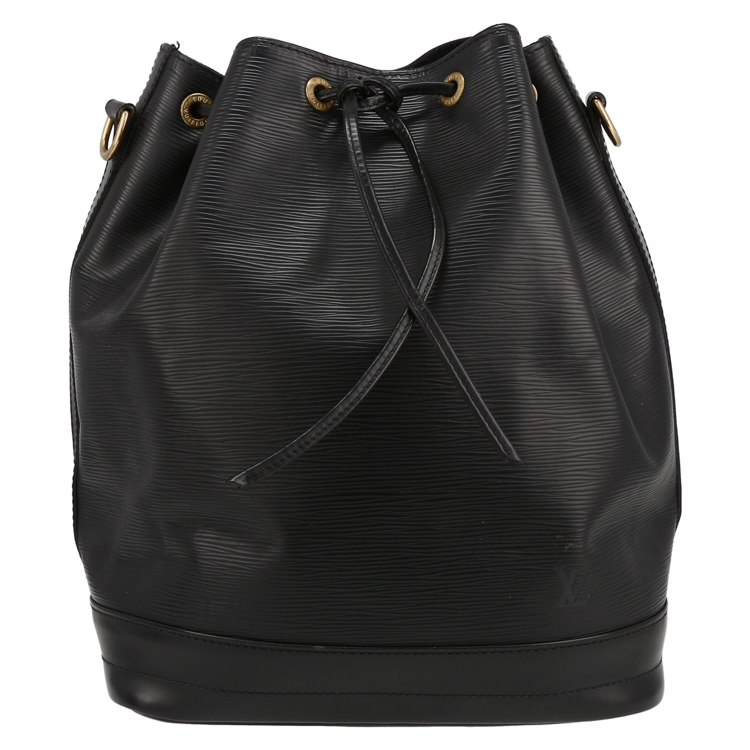 Louis Vuitton  Grand Noé large model  shopping bag  in black epi leather - Detail D2