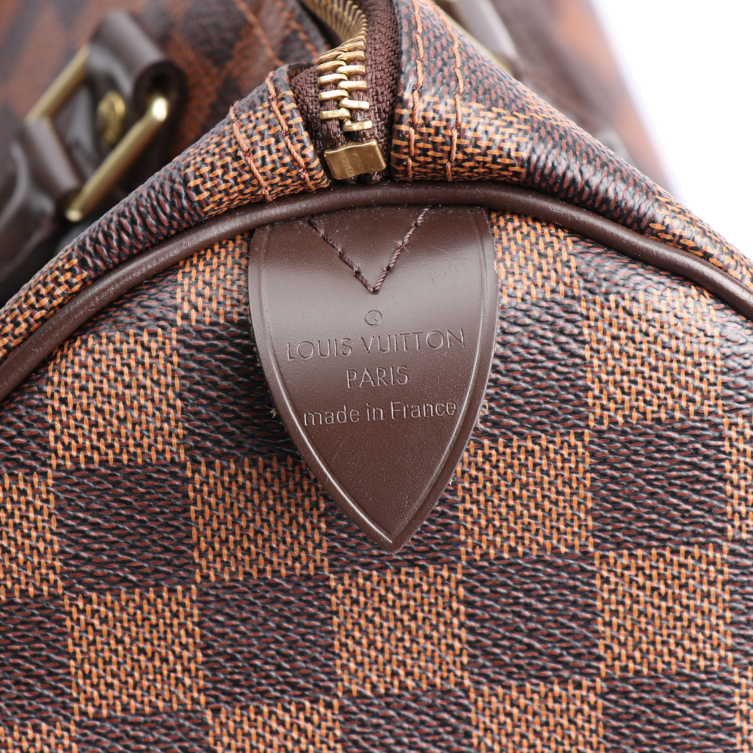 Borsa Louis Vuitton  Speedy 30 in tela a scacchi ebana e pelle naturale - Detail D3