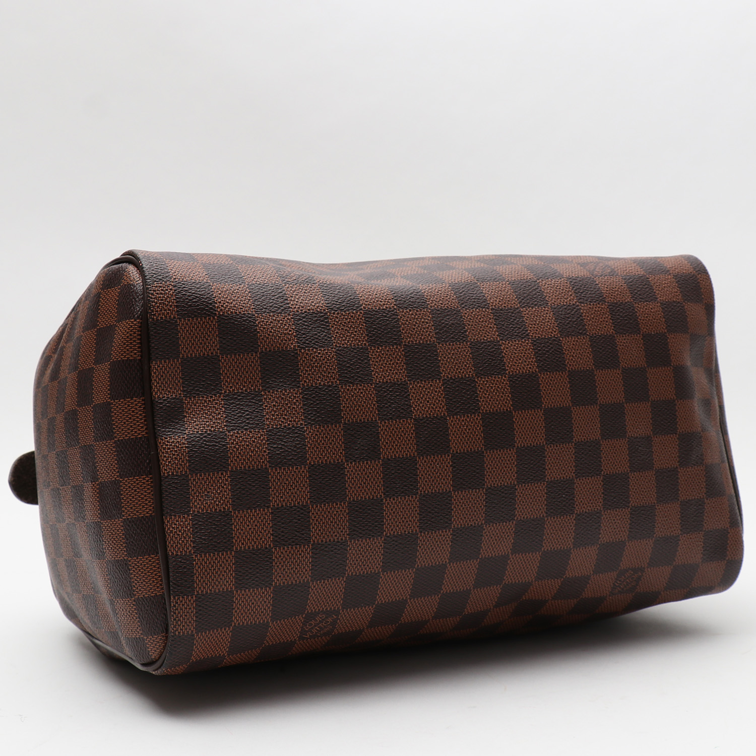 Bolso de mano Louis Vuitton  Speedy 30 en lona a cuadros ébano y cuero natural - Detail D4