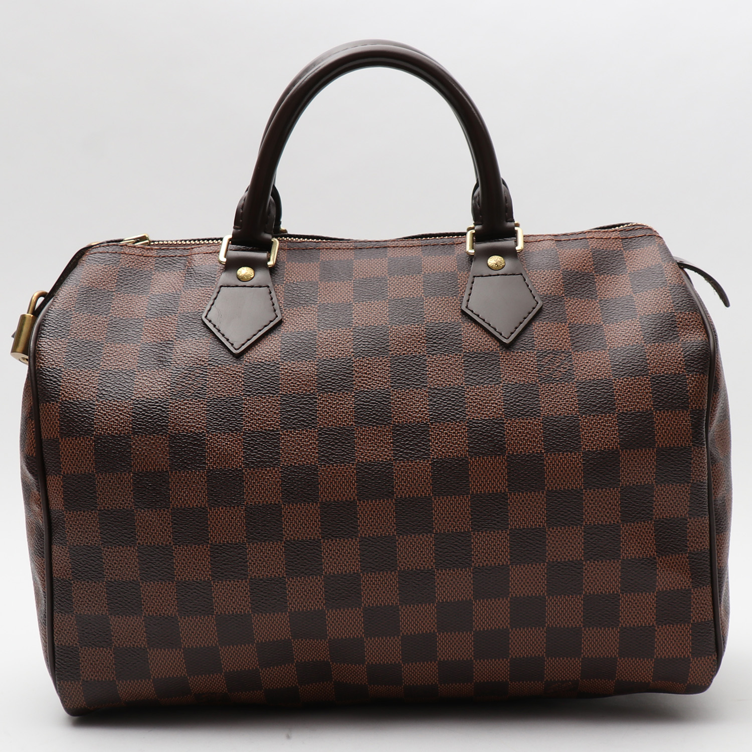 Borsa Louis Vuitton  Speedy 30 in tela a scacchi ebana e pelle naturale - Detail D7