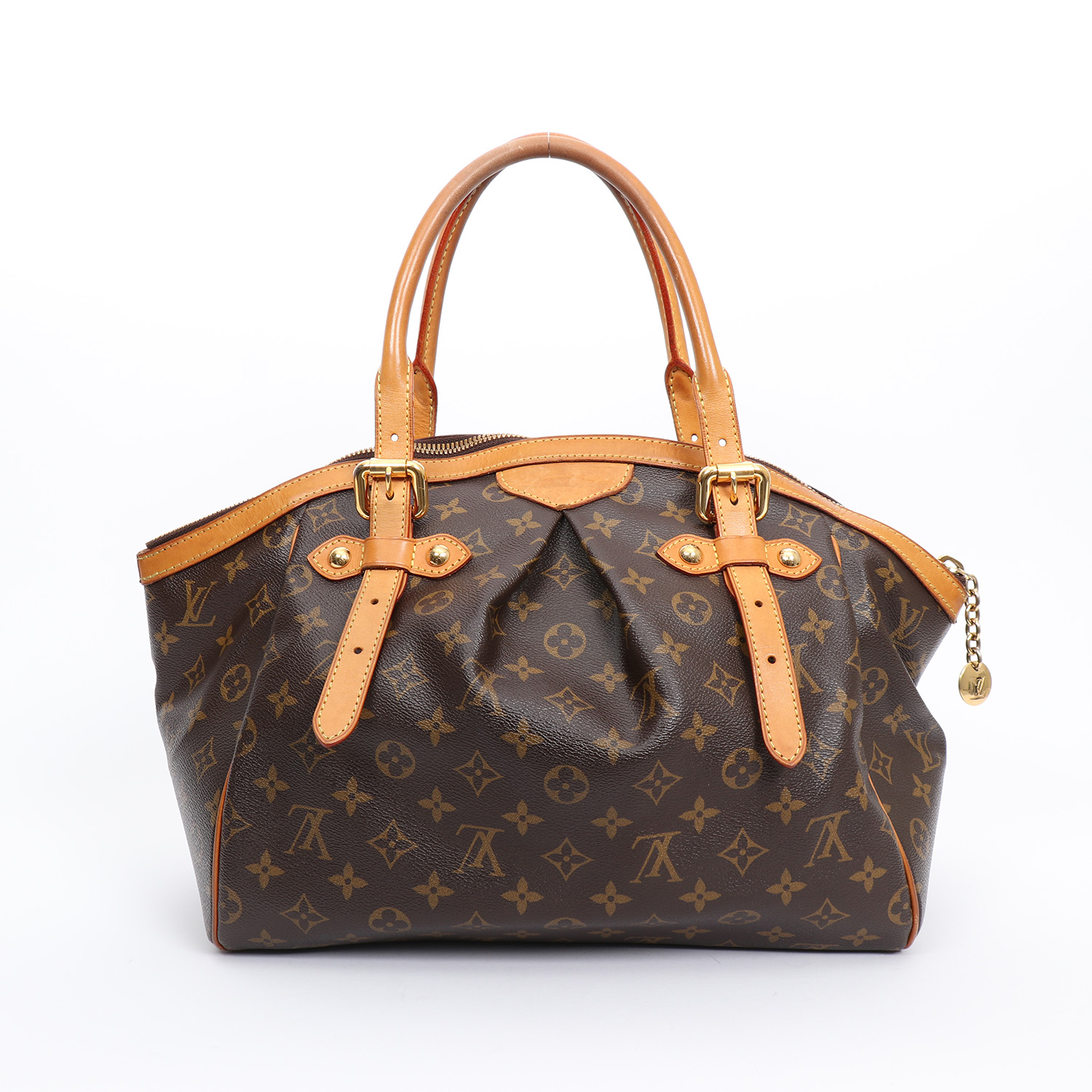 Louis Vuitton Tivoli handbag in brown monogram canvas and natural leather - Detail D7