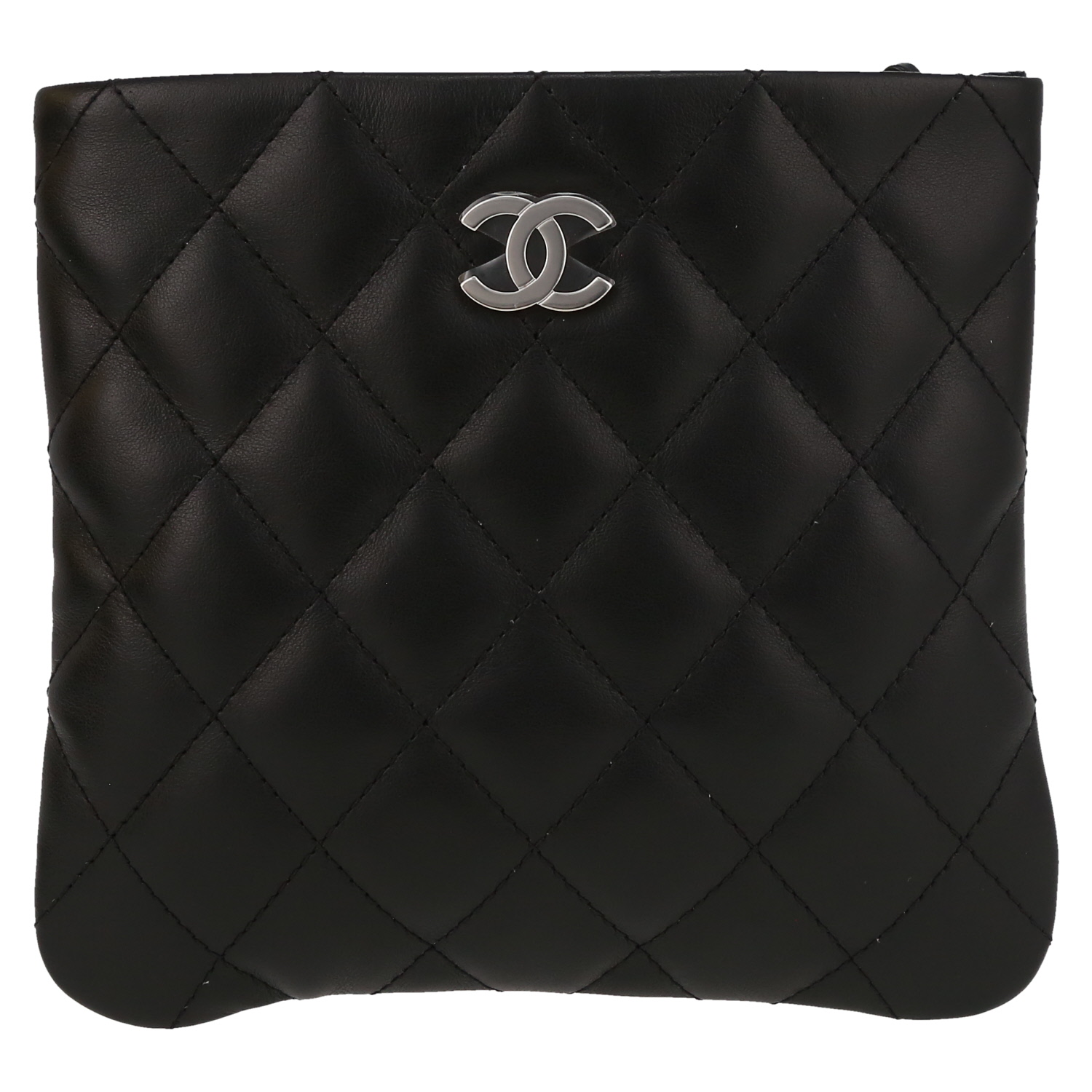 Sac à main Chanel Pochette en cuir matelassé noir - Detail D2