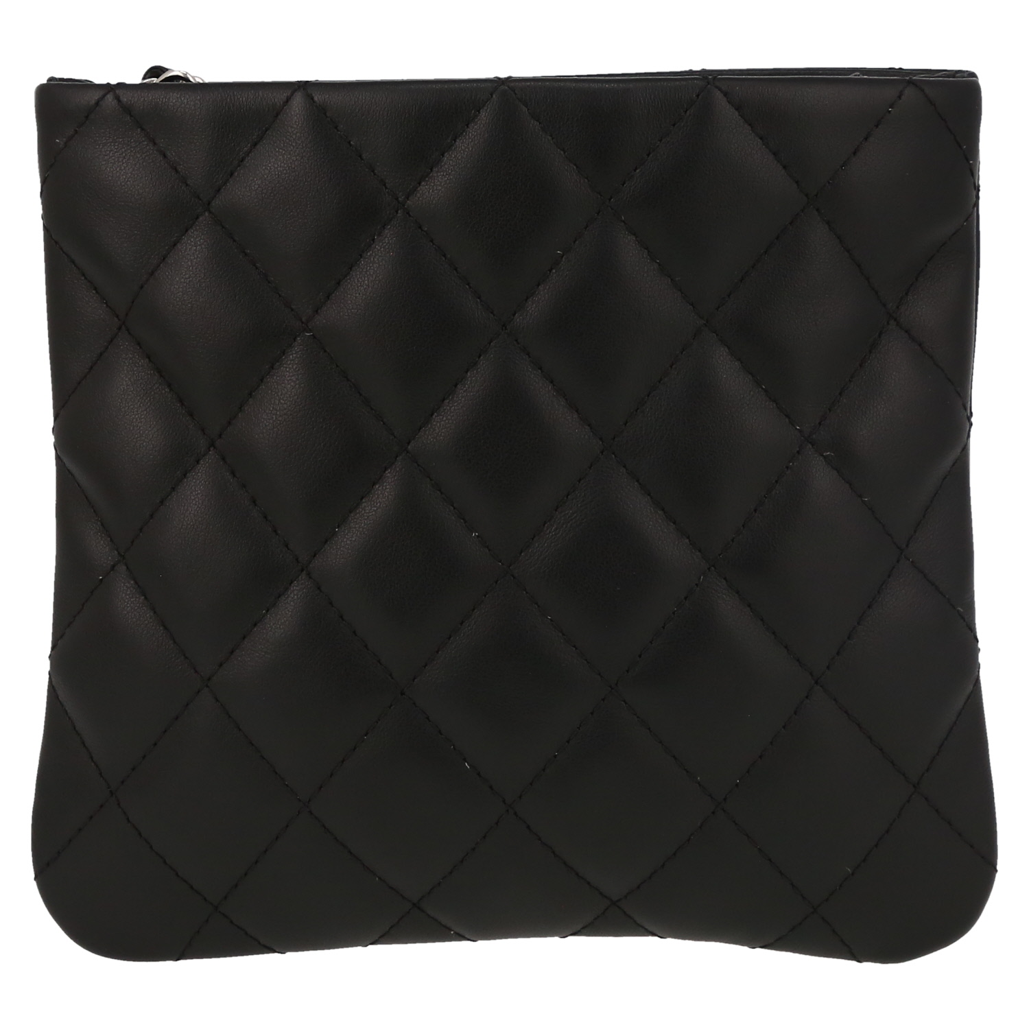 Sac à main Chanel Pochette en cuir matelassé noir - Detail D7