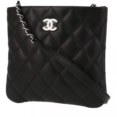 Bolso de mano Chanel  Pochette en cuero acolchado negro