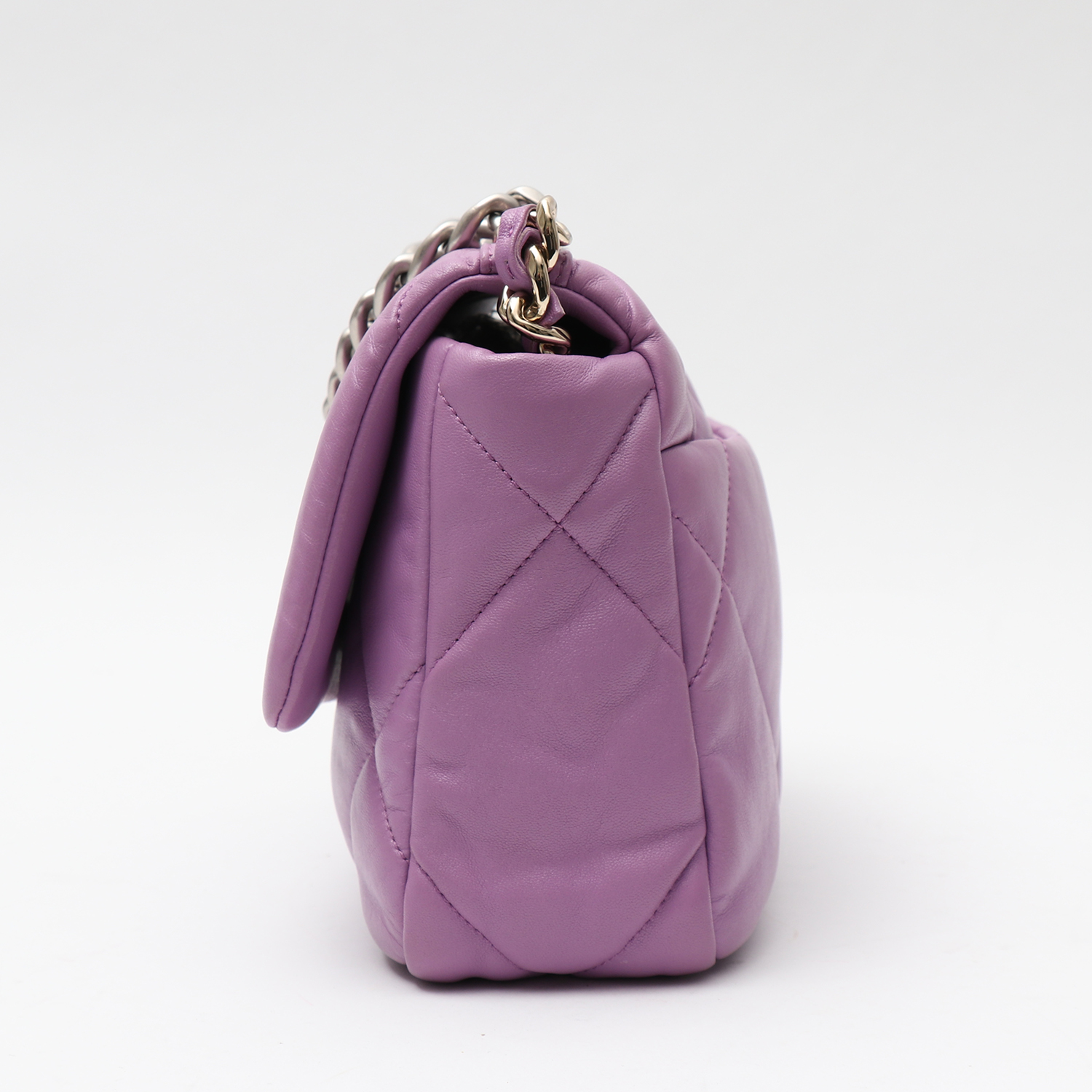 Borsa a tracolla Chanel  19 in pelle trapuntata viola - Detail D5