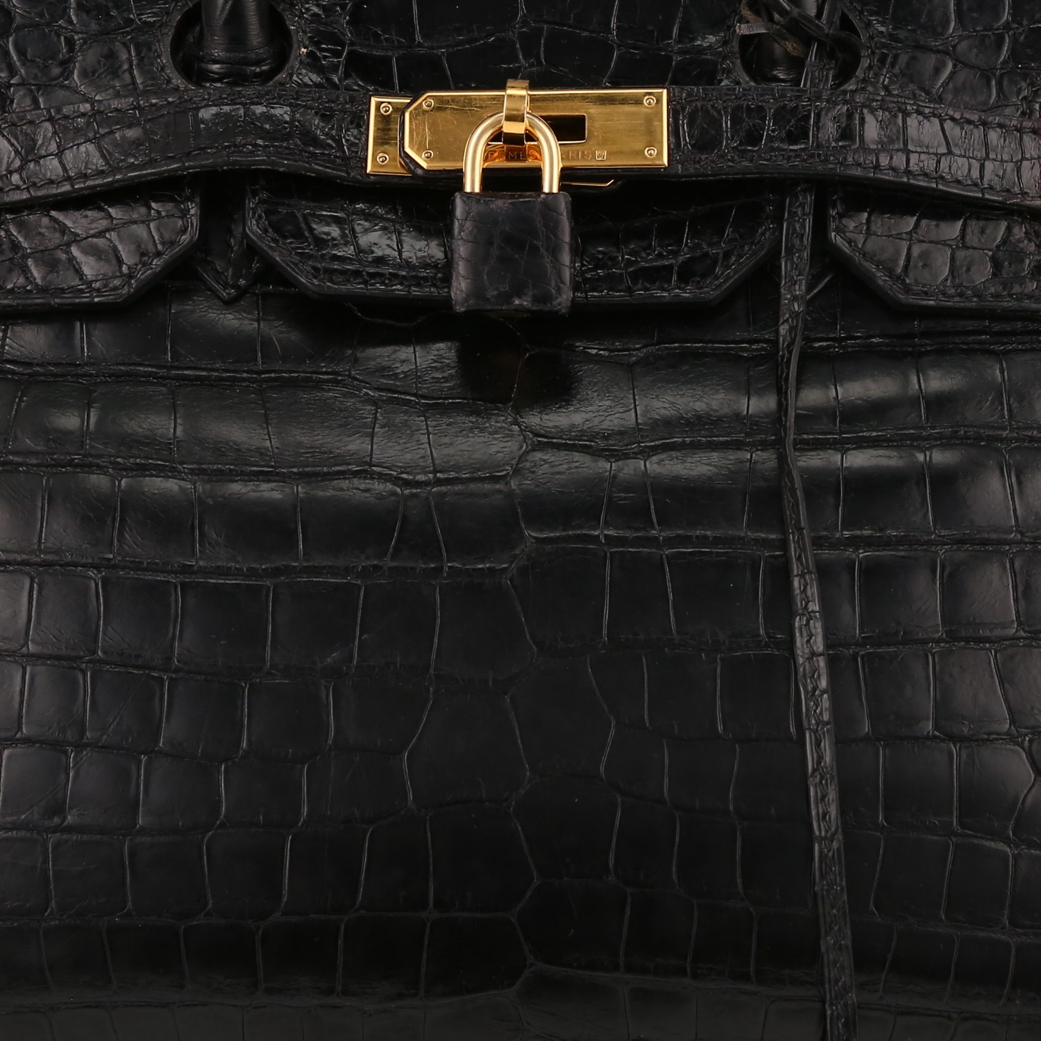 Hermès  Birkin 35 cm handbag  in black porosus crocodile - Detail D1