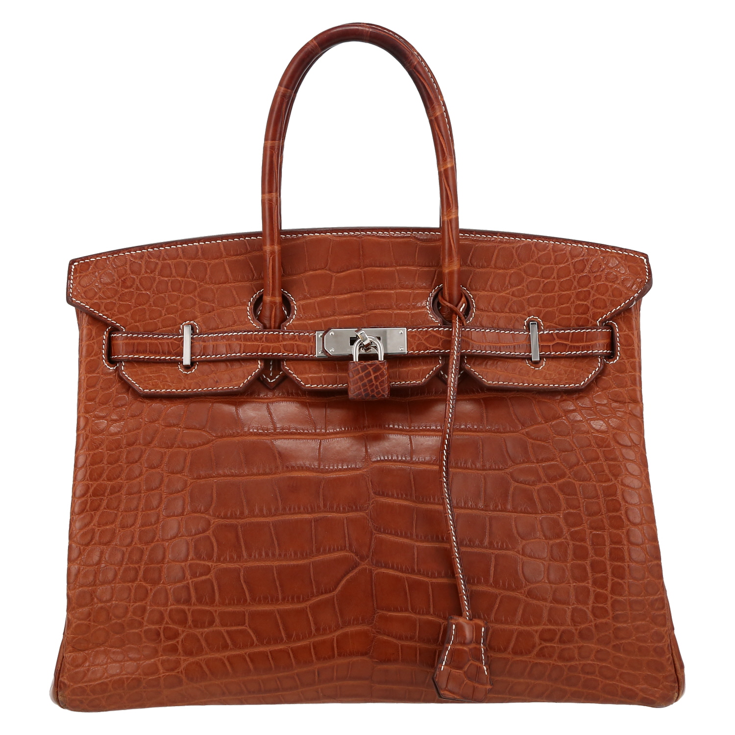 Hermès  Birkin 35 cm handbag  in brown crocodile - Detail D2