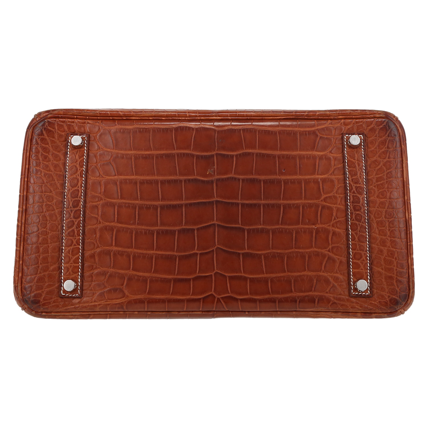 Hermès  Birkin 35 cm handbag  in brown crocodile - Detail D4