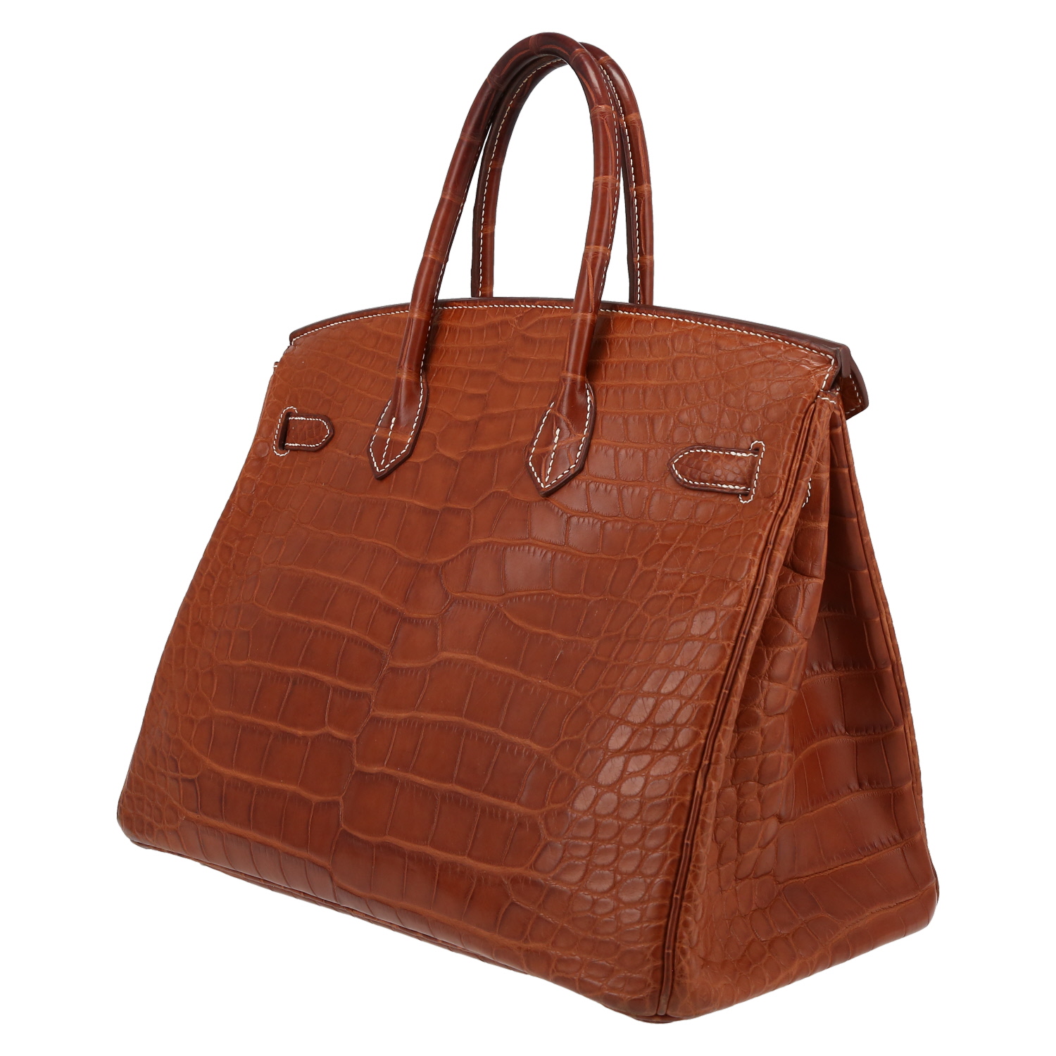 Sac à main Hermès  Birkin 35 cm en crocodile marron - Detail D5