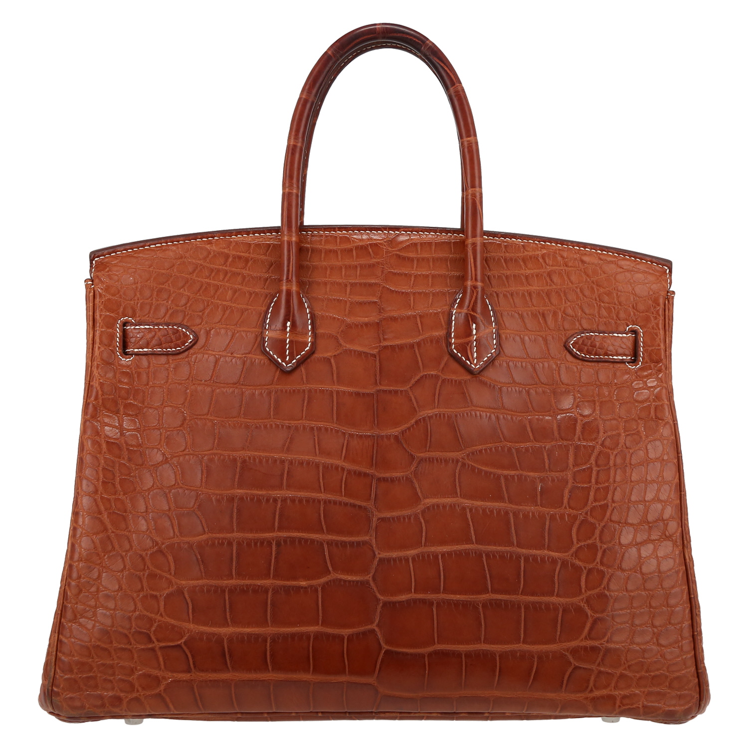 Sac à main Hermès  Birkin 35 cm en crocodile marron - Detail D7