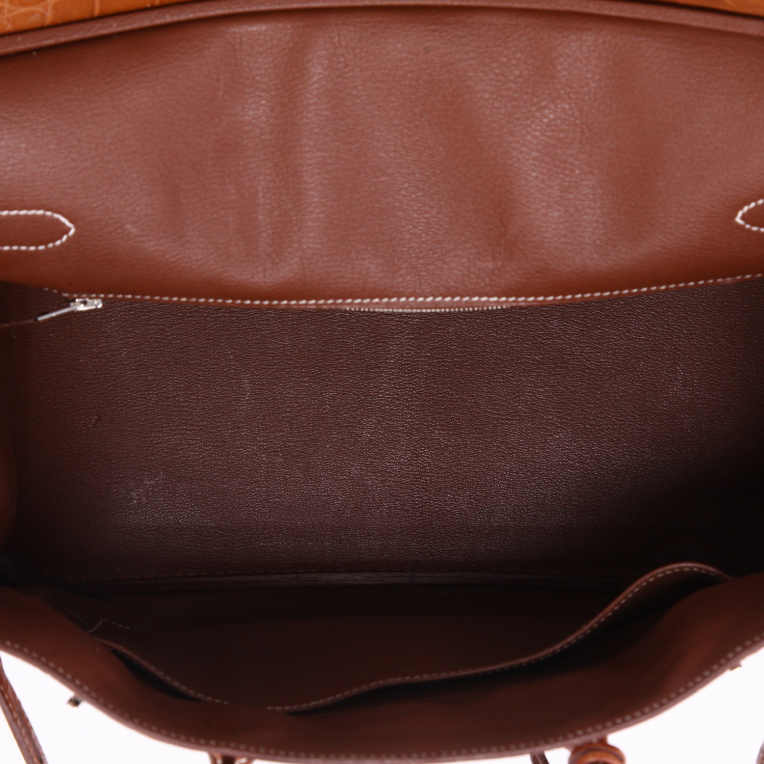 Borsa Hermès  Birkin 35 cm in coccodrillo marrone - Detail D8