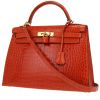 Hermès  Kelly 32 cm handbag  in orange porosus crocodile - 00pp thumbnail