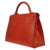 Hermès  Kelly 32 cm handbag  in orange porosus crocodile - Detail D5 thumbnail