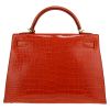 Hermès  Kelly 32 cm handbag  in orange porosus crocodile - Detail D7 thumbnail