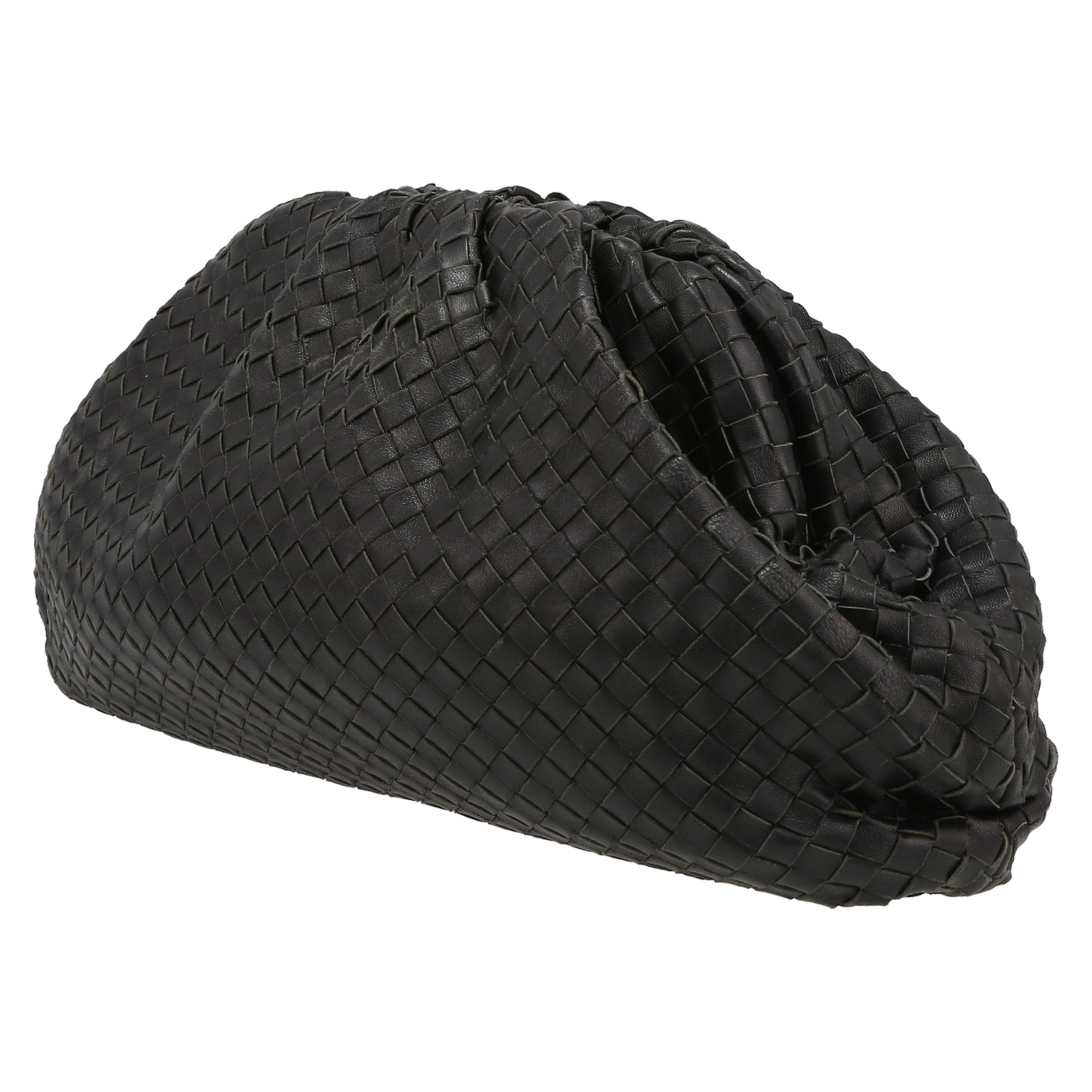 Borsa/pochette Bottega Veneta Pouch in pelle intrecciata nera - Detail D3