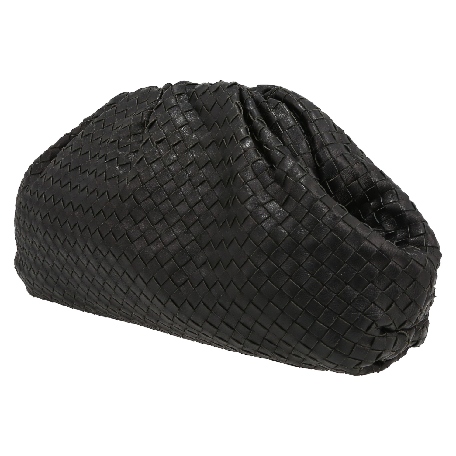 Borsa/pochette Bottega Veneta Pouch in pelle intrecciata nera - Detail D5