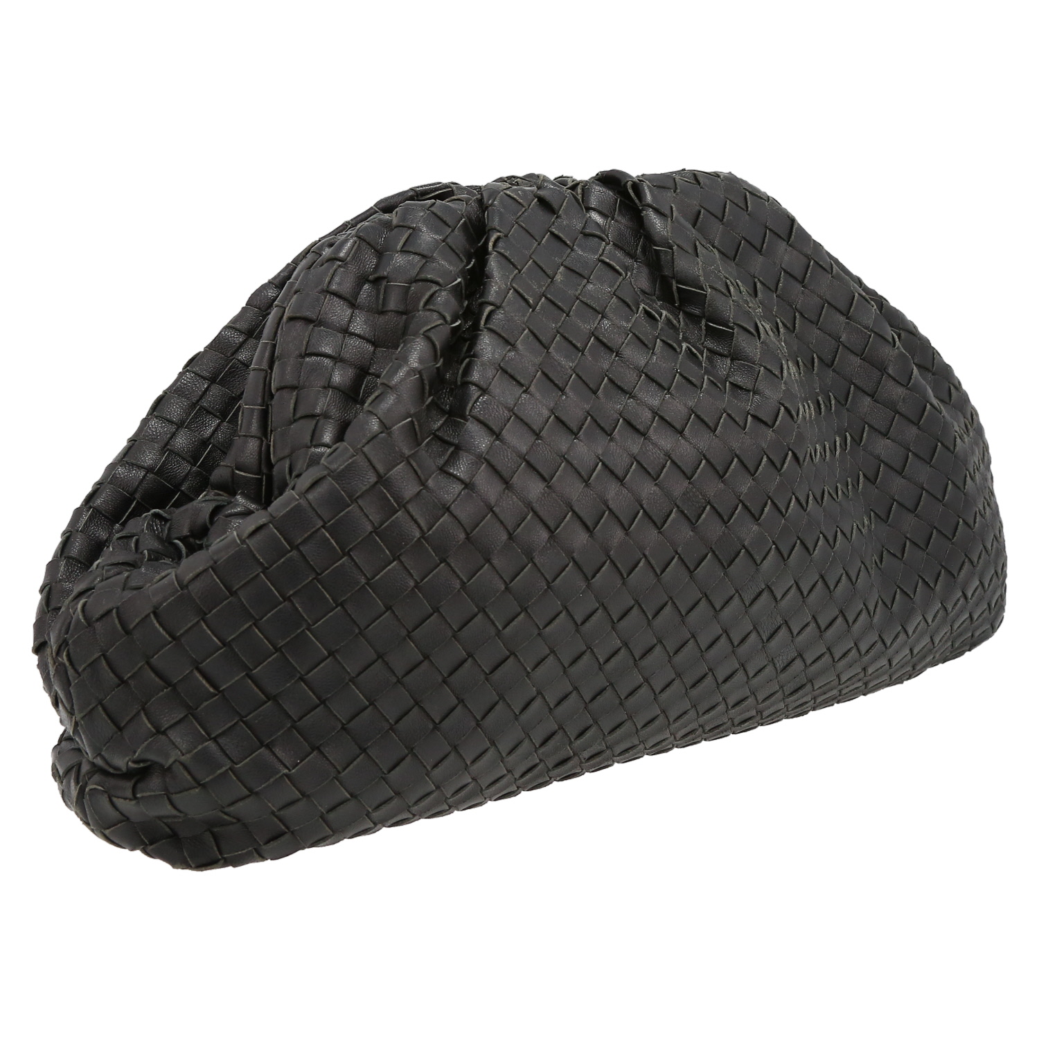 Borsa/pochette Bottega Veneta Pouch in pelle intrecciata nera - Detail D6