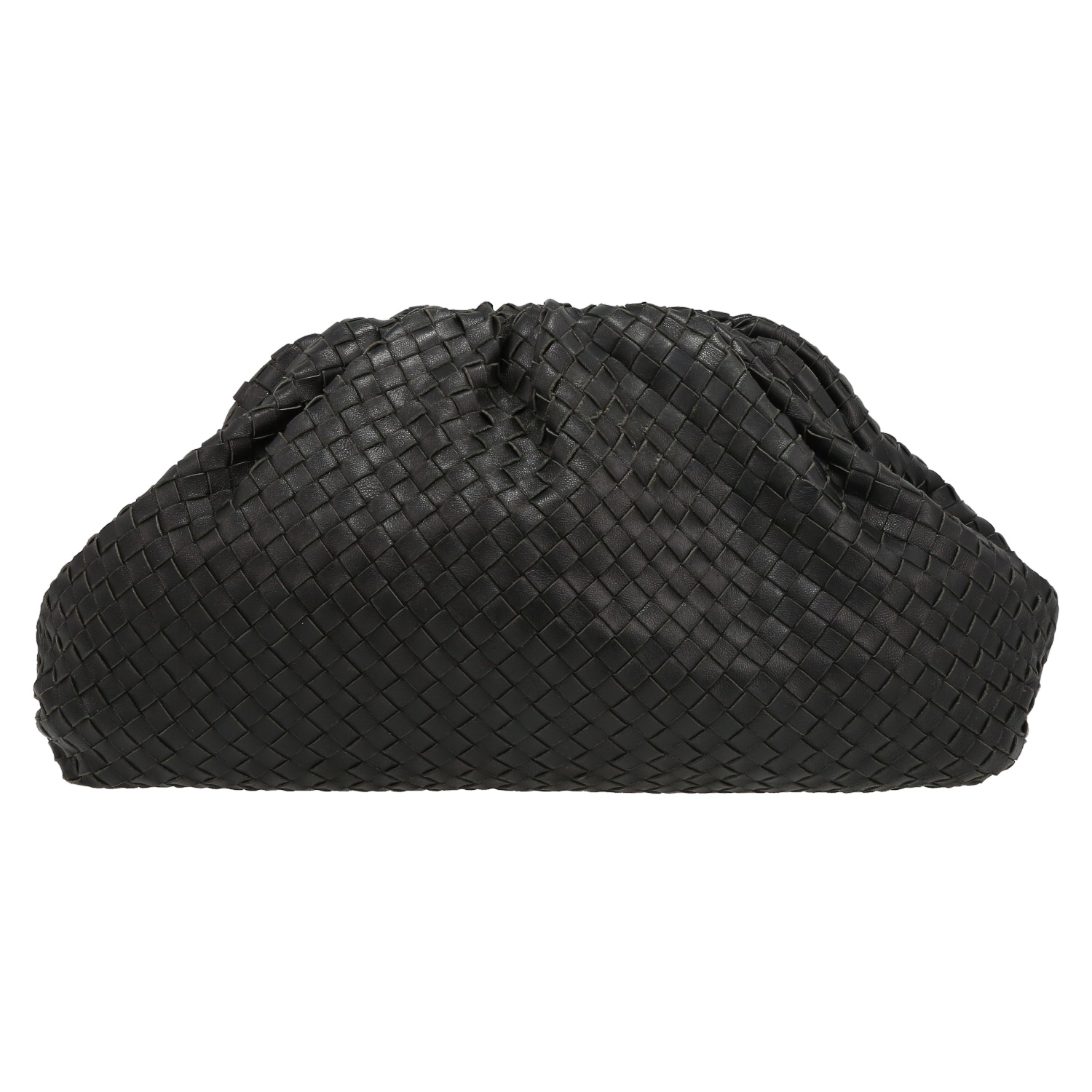 Borsa/pochette Bottega Veneta Pouch in pelle intrecciata nera - Detail D7