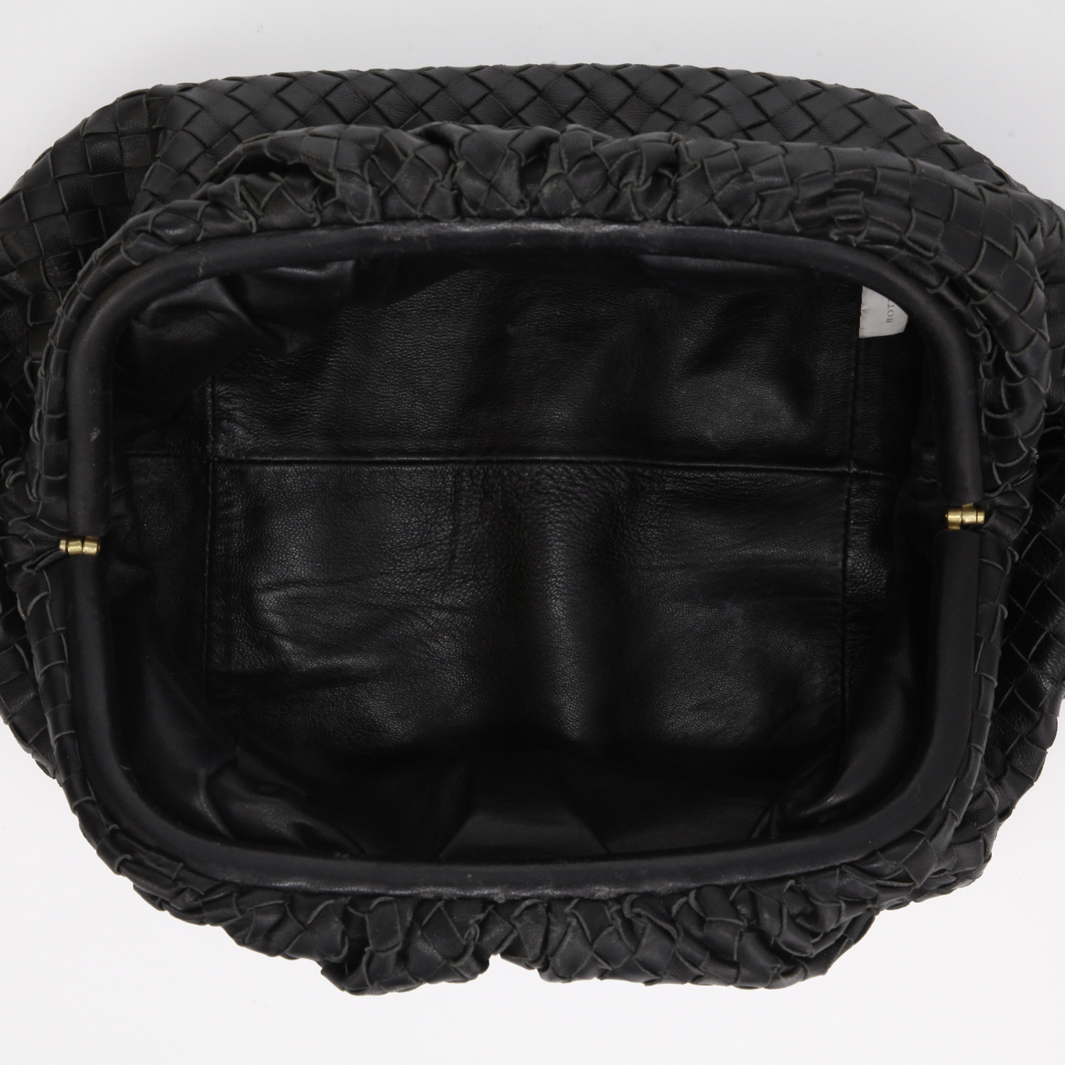 Borsa/pochette Bottega Veneta Pouch in pelle intrecciata nera - Detail D8