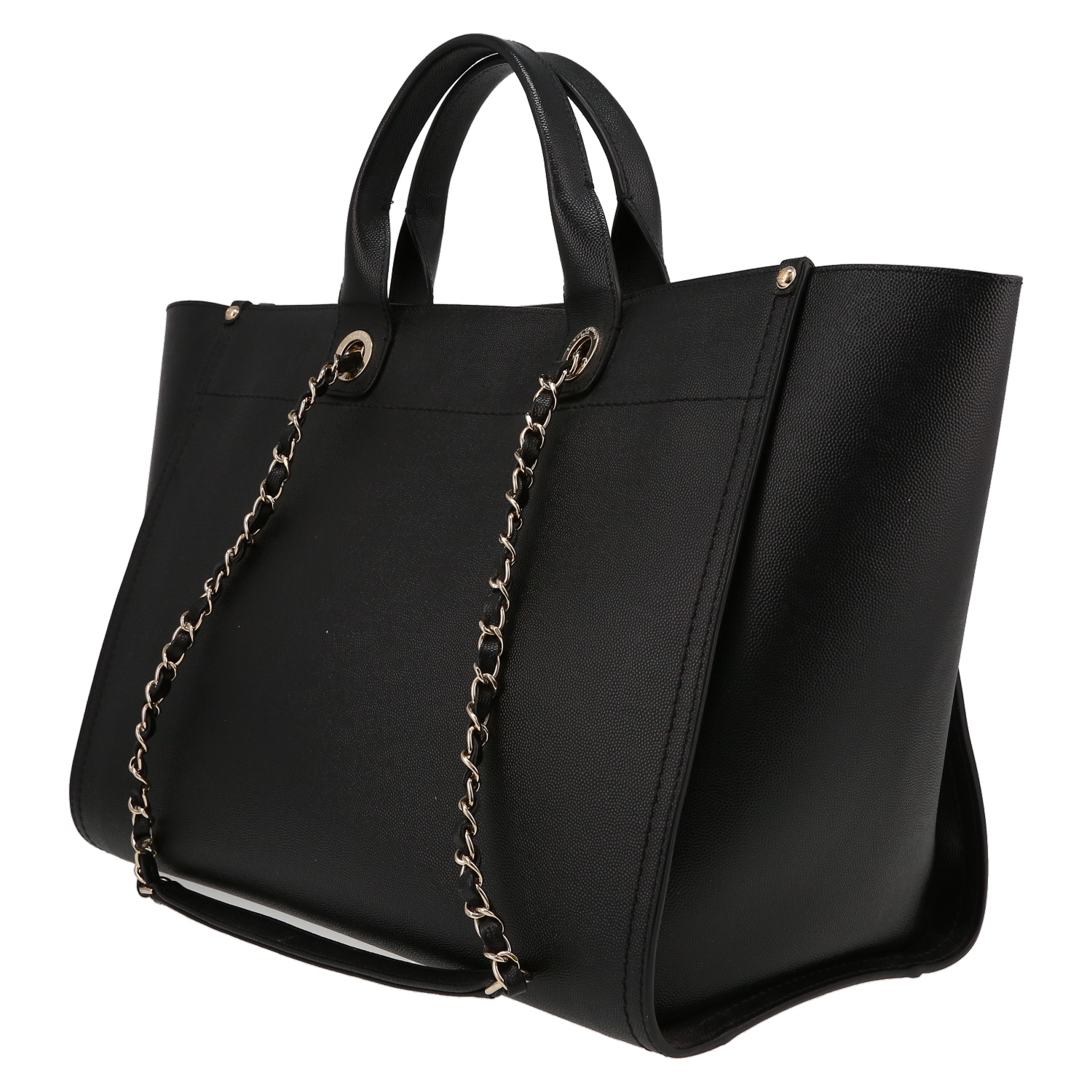 Chanel  Deauville 24 hours bag  in black leather - Detail D5